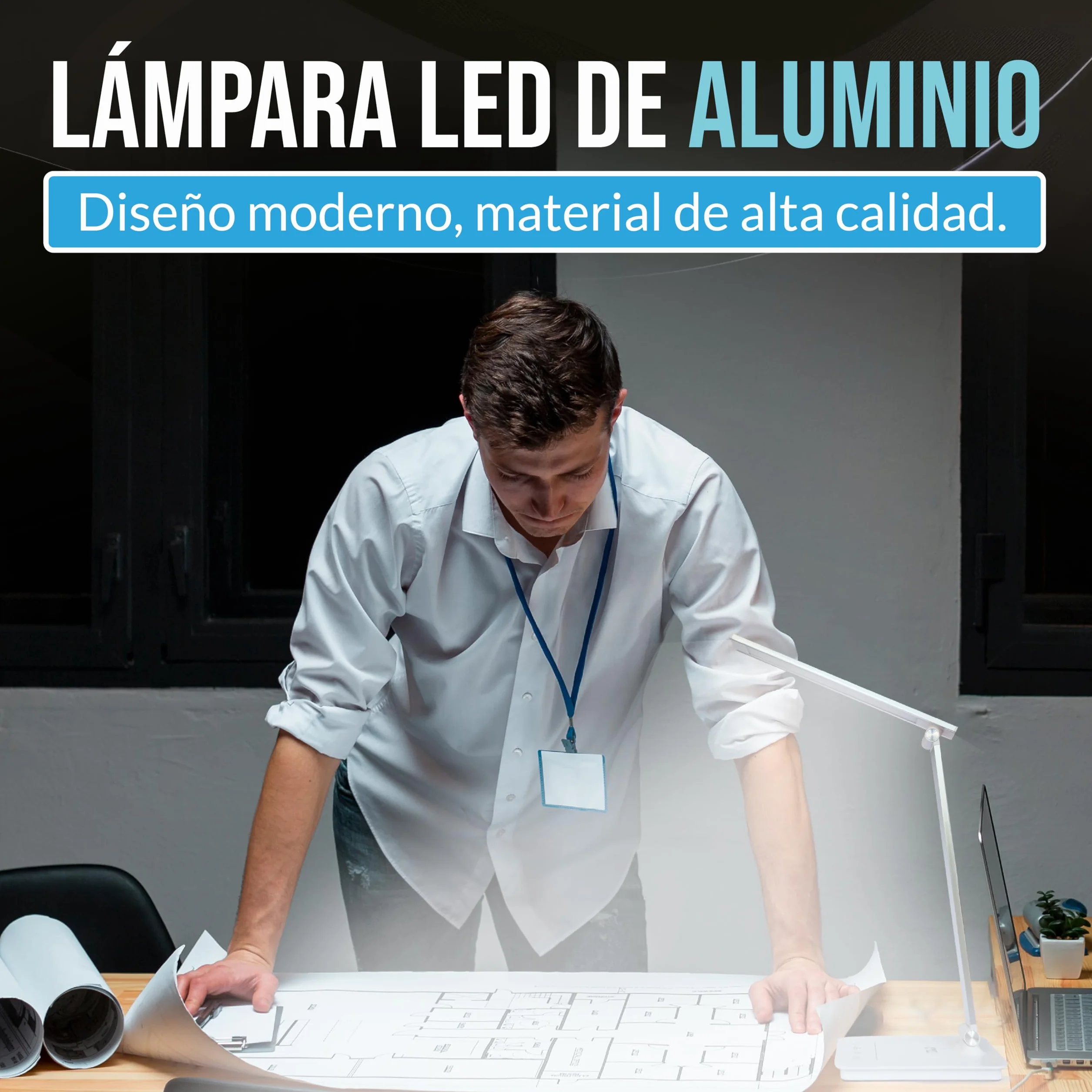 Lámpara LED Escritorio 5 en 1 Flexo con Luz Nocturna Táctil 5 Modos 10 Niveles Brillo USB Plata
