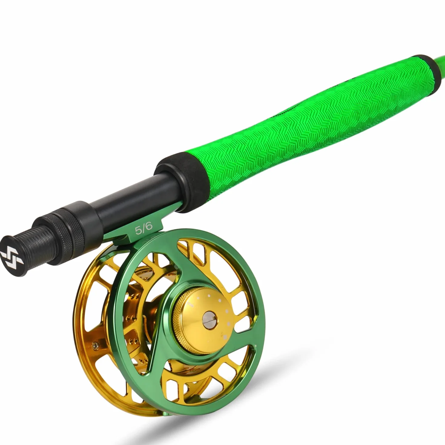 Sougayilang Kit de iniciación de Pesca con Mosca estándar, caña de Pescar de 9 pies de Peso de 5/6 con Mango de superpolímero, Accesorios, Funda de Transporte, Caja de Moscas y Moscas de Pesca