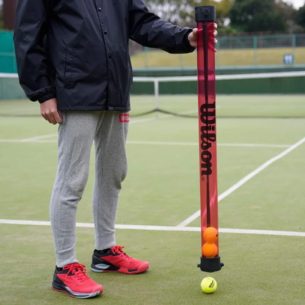 Wilson Tubo recogepelotas, Ball Pick Up Tube, Contiene hasta 18 Pelotas, Rojo, WRZ323800