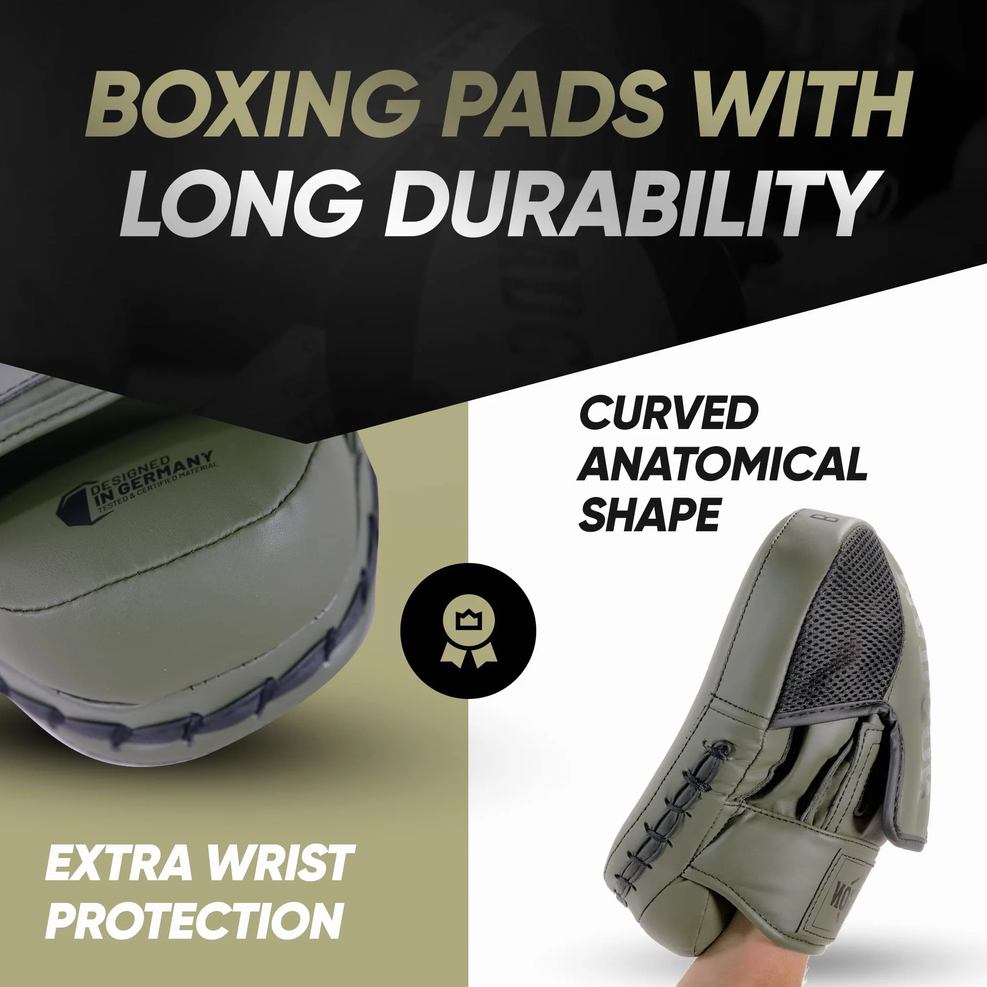 MADGON Guantes de Boxeo con Acolchado para Absorción de Impactos – 1 Par con Bolsa Incluida