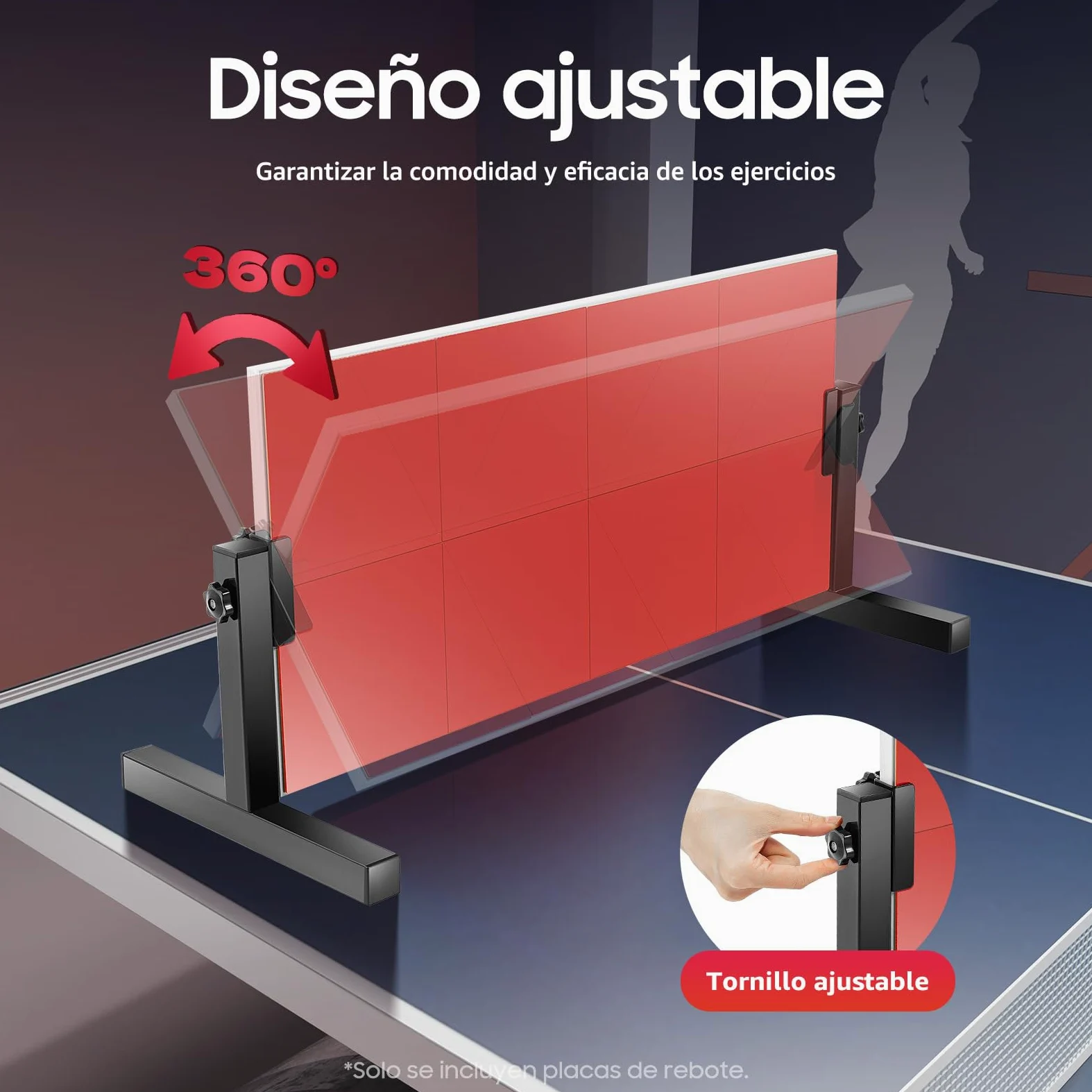 Tabla de Ping Pong para Retorno y Rebote - Mesa Vertical para Casa, Gimnasio, Interior y Exterior
