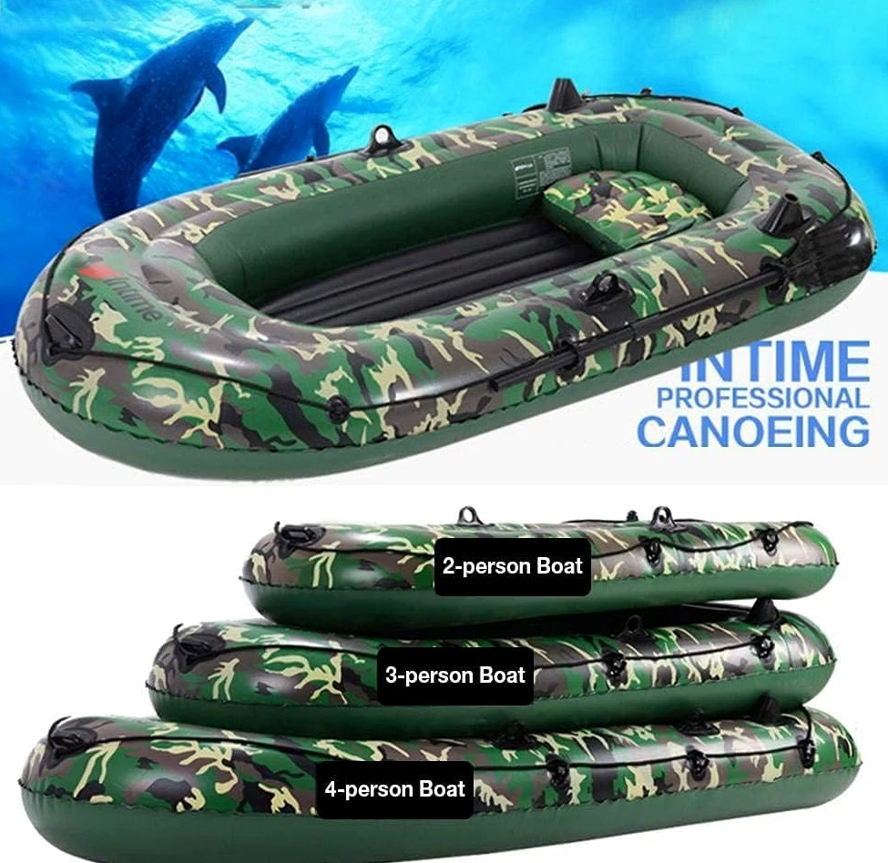 Balsa De Barco, Kayak De Goma para 2/3/4 Personas, Canoa, Barco De Pesca para Adultos, Kayak, Bote Inflable De Servicio Pesado, 3 Person Boat