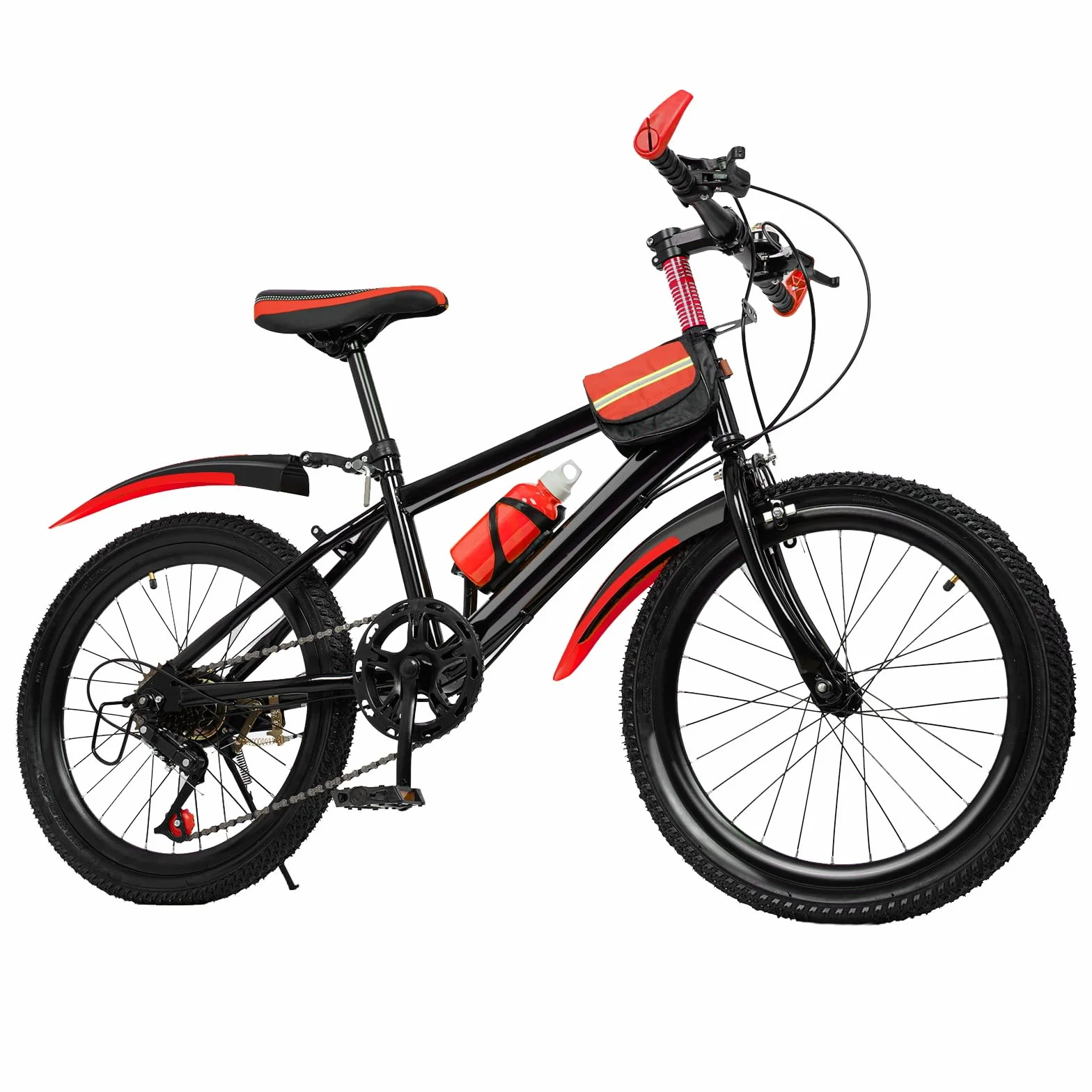 Bicicleta de montaña infantil 20 pulgadas 7 velocidades roja para niñas y niños