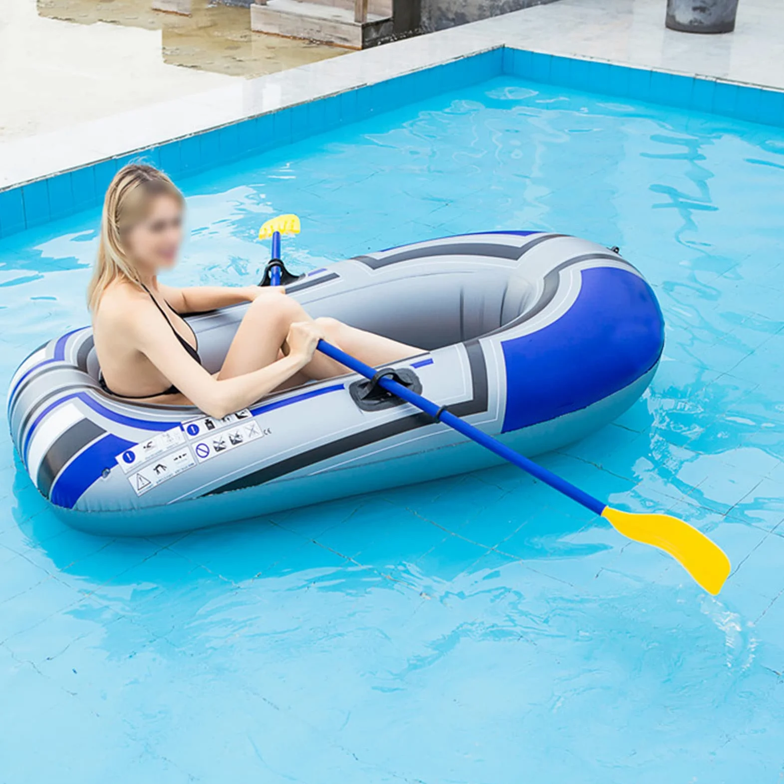 SIXRUN Bote Inflable, Kayak de Material de PVC Engrosado para una Sola, con Diseño Plegable para Caminatas y Actividades Al Aire Libre, 150 Cm, Capacidad de 80 Kg