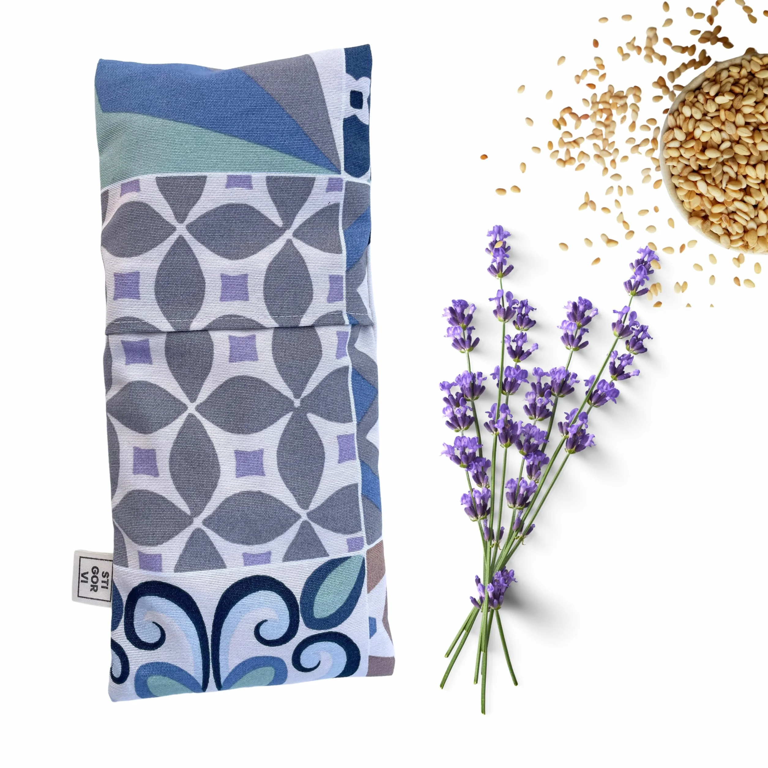 Saco térmico microondas 13cmx31cm funda lavable semillas naturales lavanda