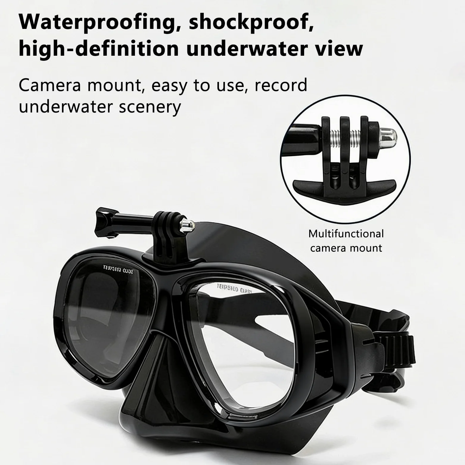 Máscara Snorkel Seca con Soporte Cámara, Gafa Silicona Cómoda | Equipo de Snorkel con Base para cámara; System Seco Respirable, Ideal para Buceo Turístico y Viajes