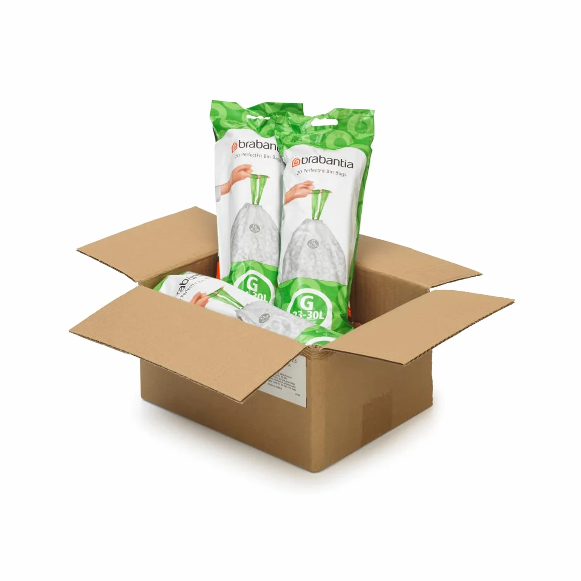 Brabantia Bolsas de Basura PerfectFit 23-30L 120 Bolsas con Cinta de Cierre