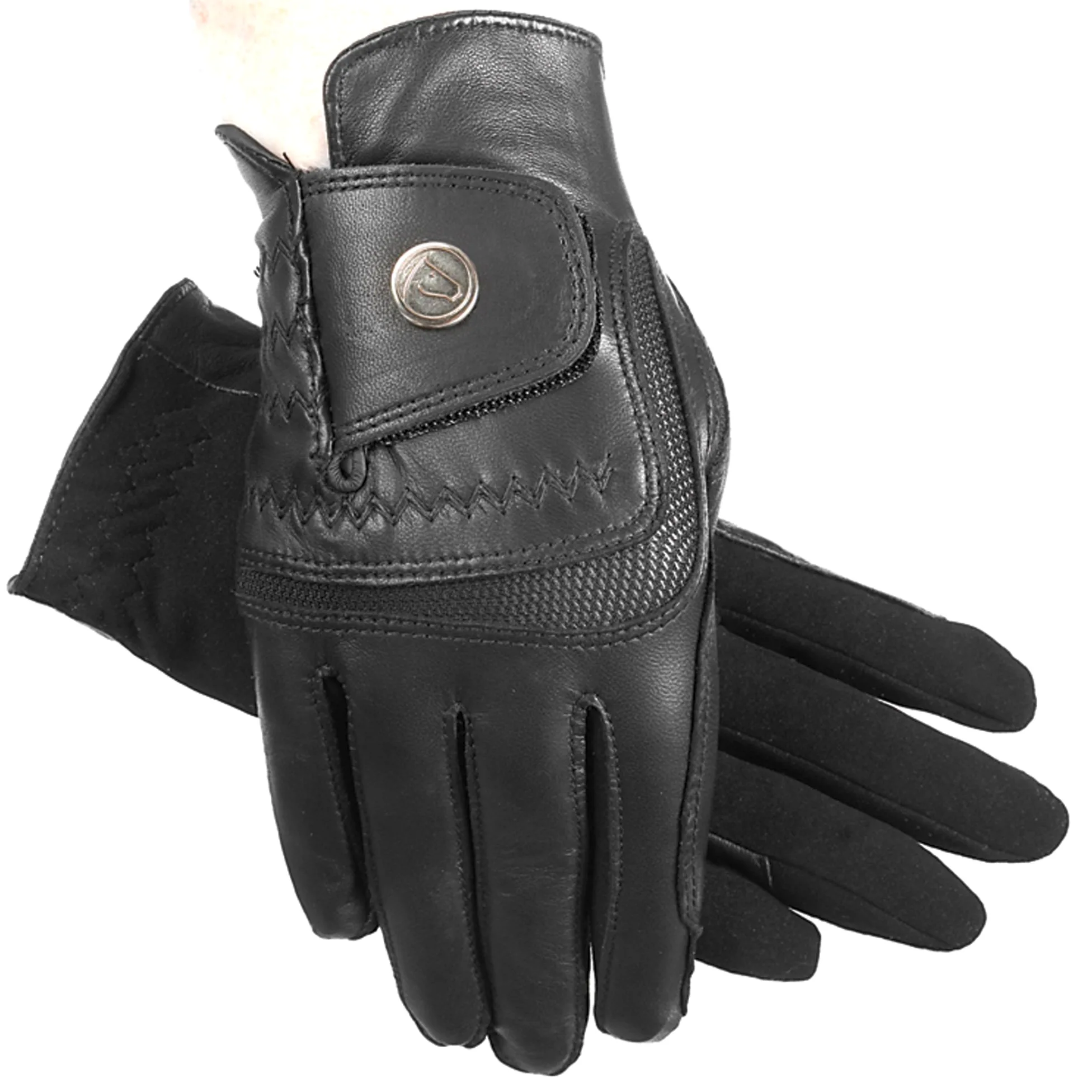 SSG Gloves 4200 Hybrid Extreme - Guantes de equitación, Color Negro, Talla Size 9