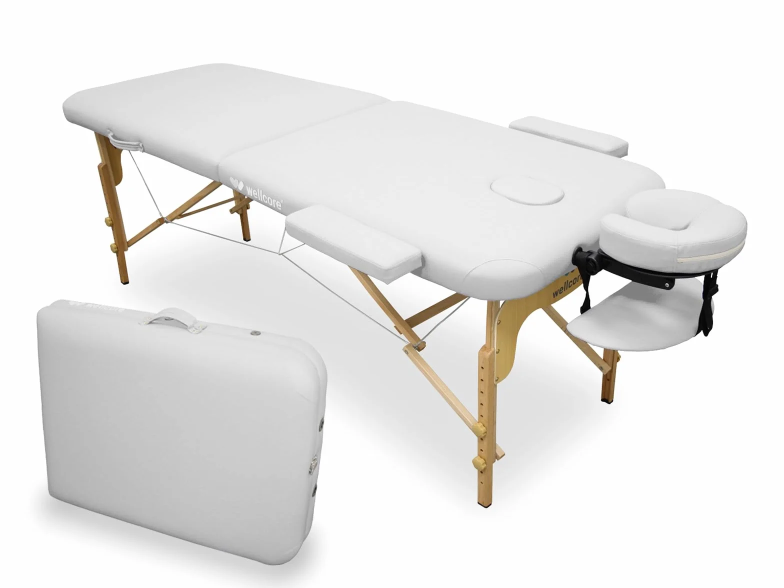 QUIRUMED Camilla de Masaje Plegable 185x65 cm 225 kg Blanco