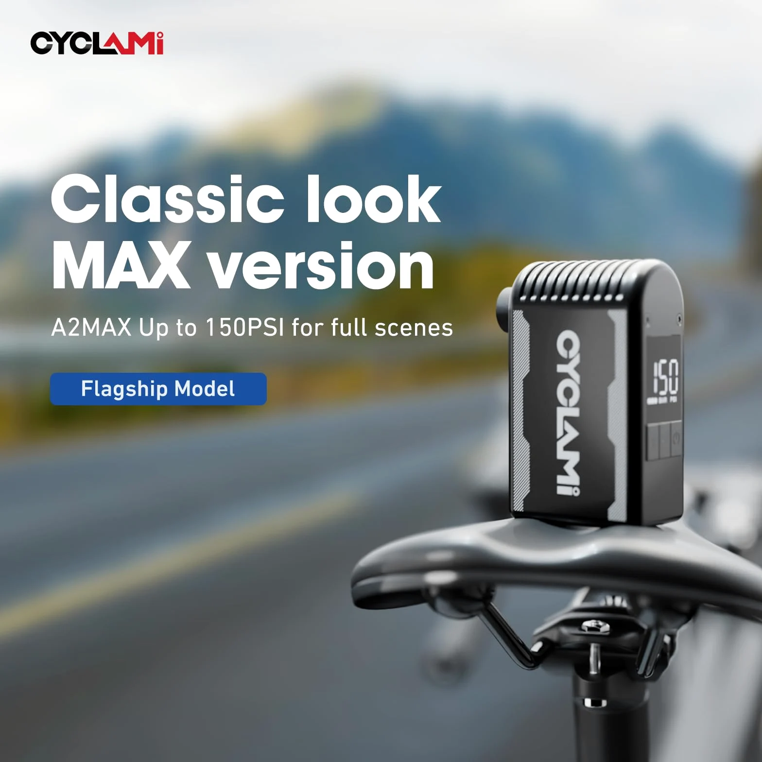 A2MAX Bomba de Bicicleta 150PSI Mini Eléctrico de la Bicicleta con Manómetro Digital Bomba Portátil Parada Automática con Válvulas Presta y Schrader para Bicicletas de Carretera y de Montaña