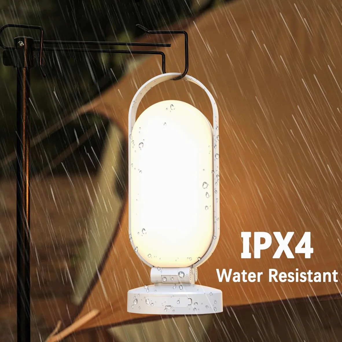Hapfish Luz Camping Recargable, 5000mAh Lampara Solar Camping, Accesorios Camping, Portatil Plegables Impermeables, Linterna LED Sin Cable para Tienda, Emergencia, Interior, Exterior, Campismo