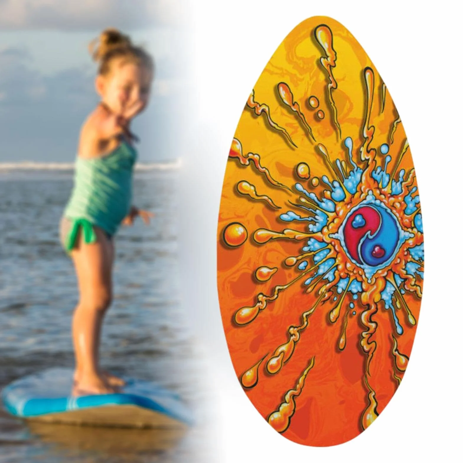 Skimboard, Tabla de Surf, Tobogán de Playa, Tabla de Surf Antideslizante de, Skimboard de para Todos Los Adolescentes Que Practican Skimboarding Y, Vistoso