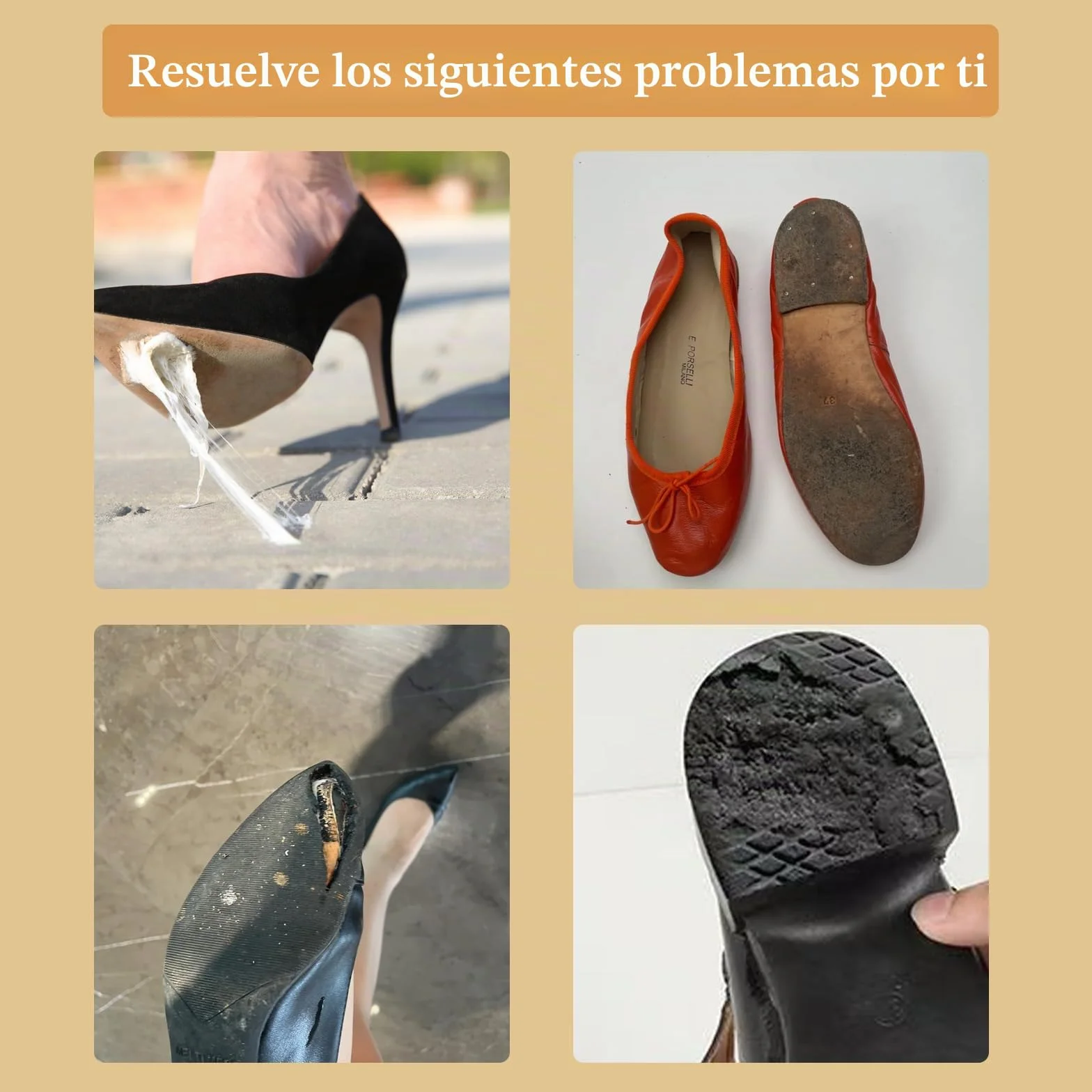 Protectores para Suelas de Zapatos Antideslizantes, Plantillas Autoadhesivas, Reducción de Ruido, Negro