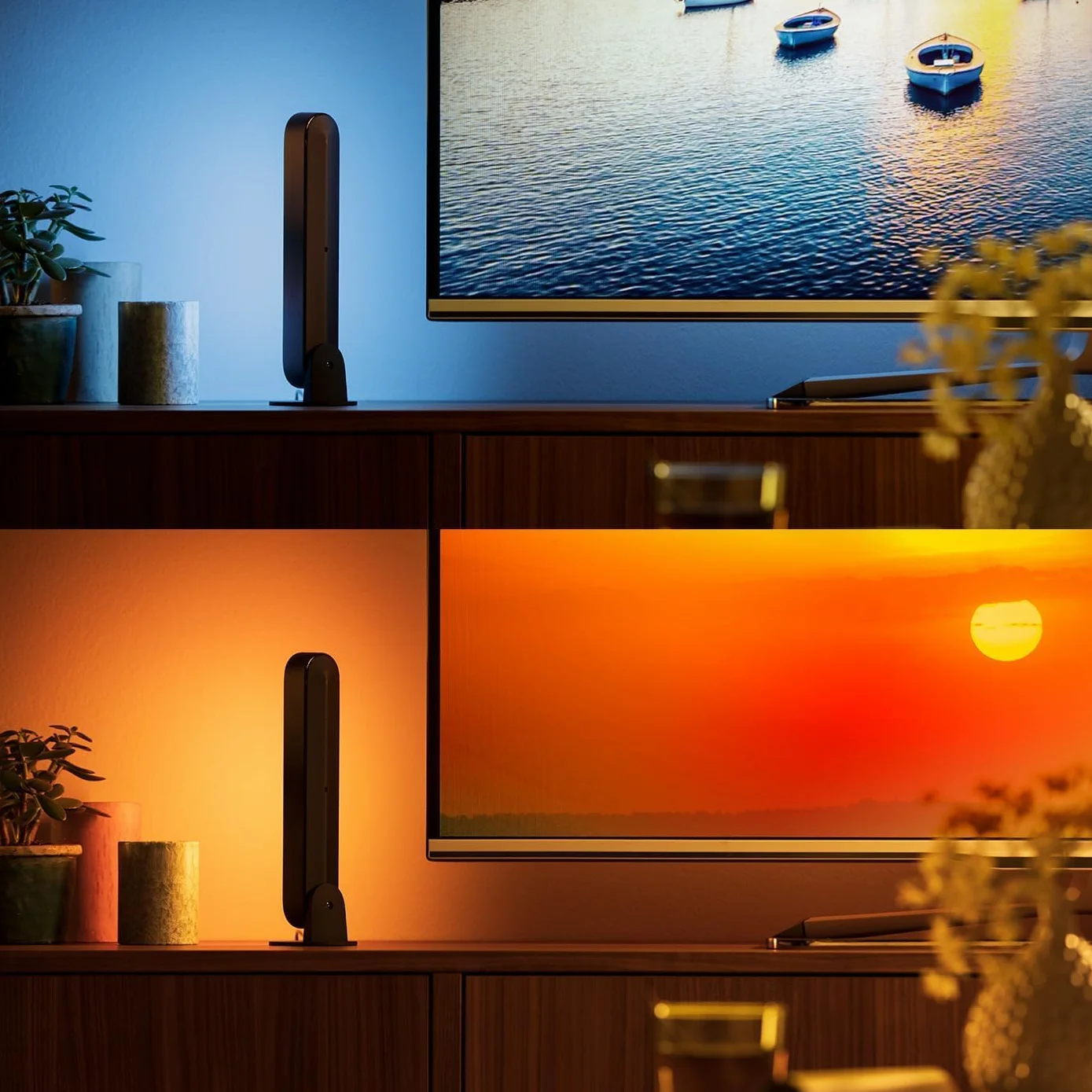 Philips Hue Play Light Bar Starter Kit, White & Color, with Hue Bridge, Compatible with Alexa, Google Assistant, Apple HomeKit, Black, 2-Pack