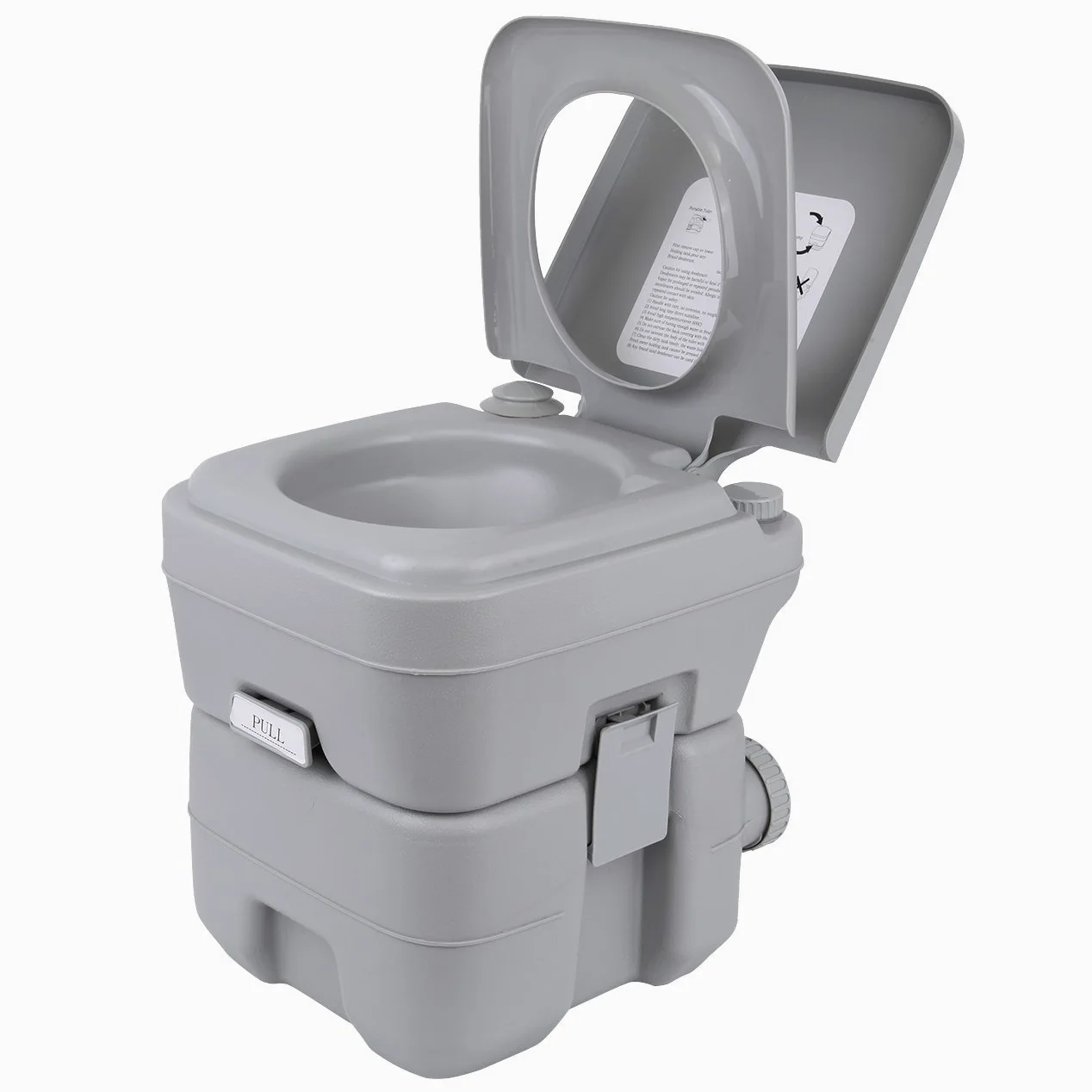Samger 20L Inodoro Portatil, Químico Baño WC con Tapa de Inodoro, Desmontable Inodoro, Extraíble Químico Carga Máxima de 130kg para Autocaravana Camping RV
