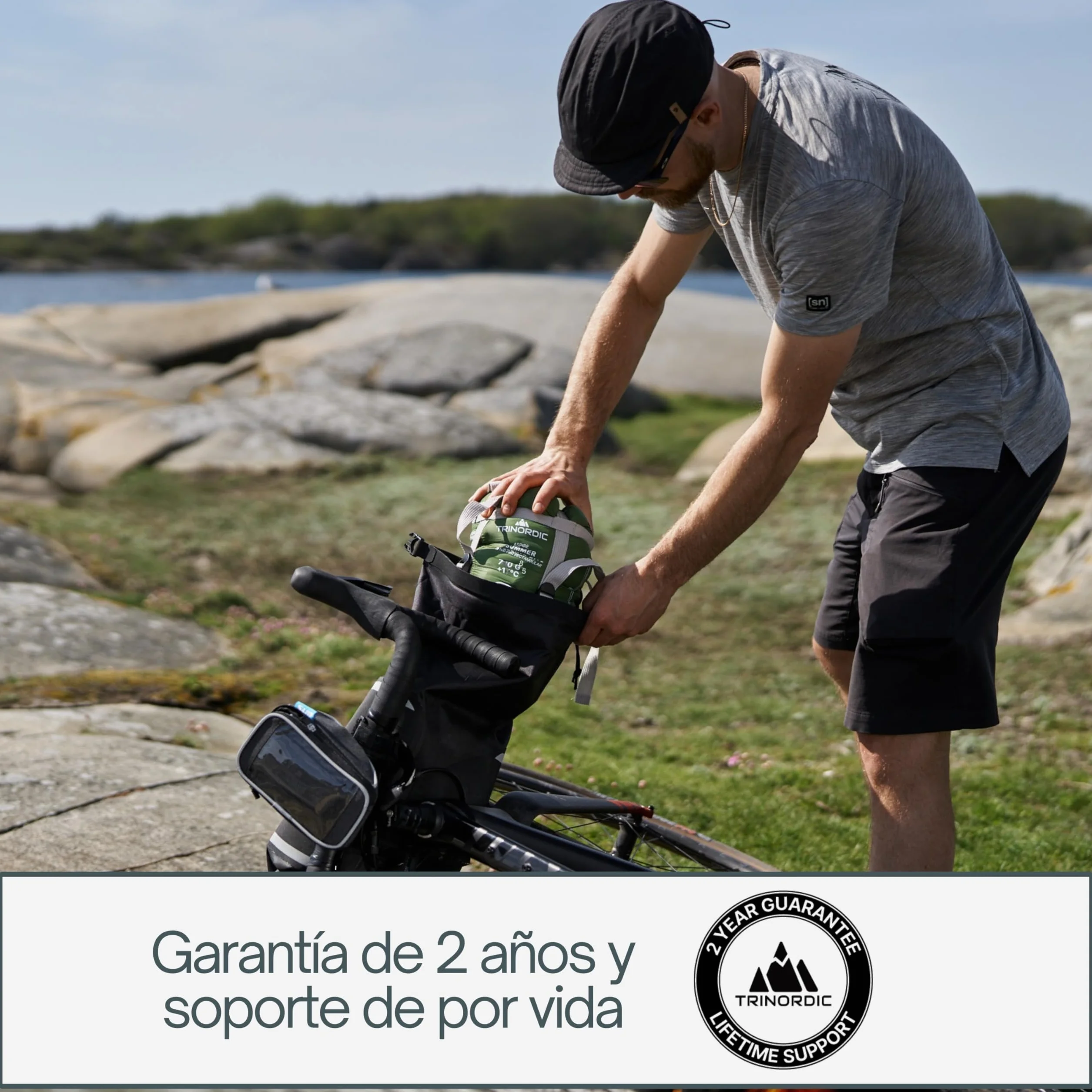 Trinordic Saco de Dormir Ligero – con Cremallera Anti-Enganches – Sacos de Dormir Adulto, Compactos y Ultraligeros para Senderismo, Mochilero, Aventuras en Bicicleta y Acampada