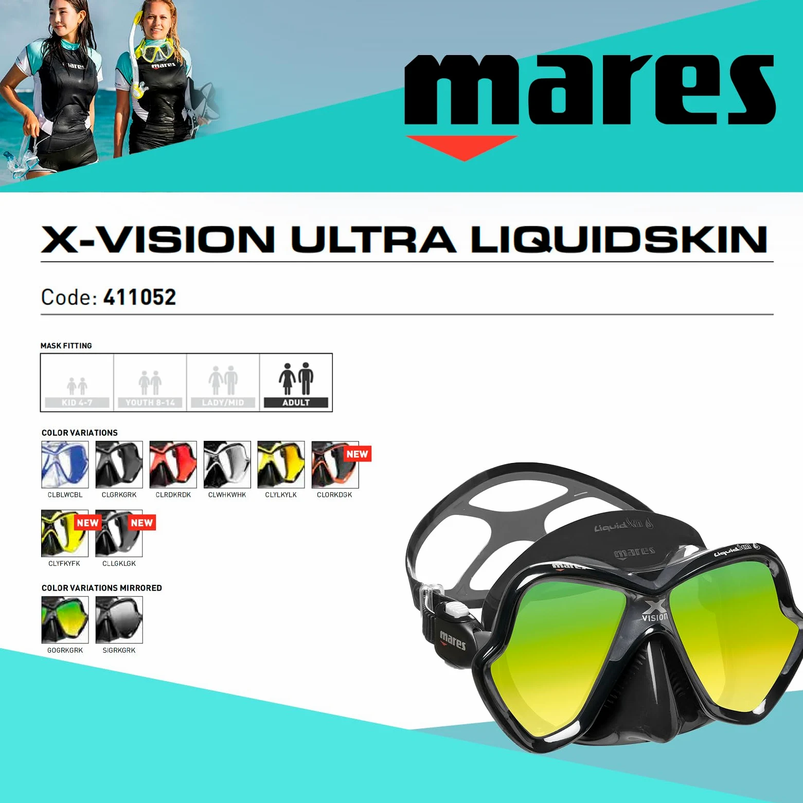 Mares X-Vision Ultra LS - Gafas de Buceo Unisex