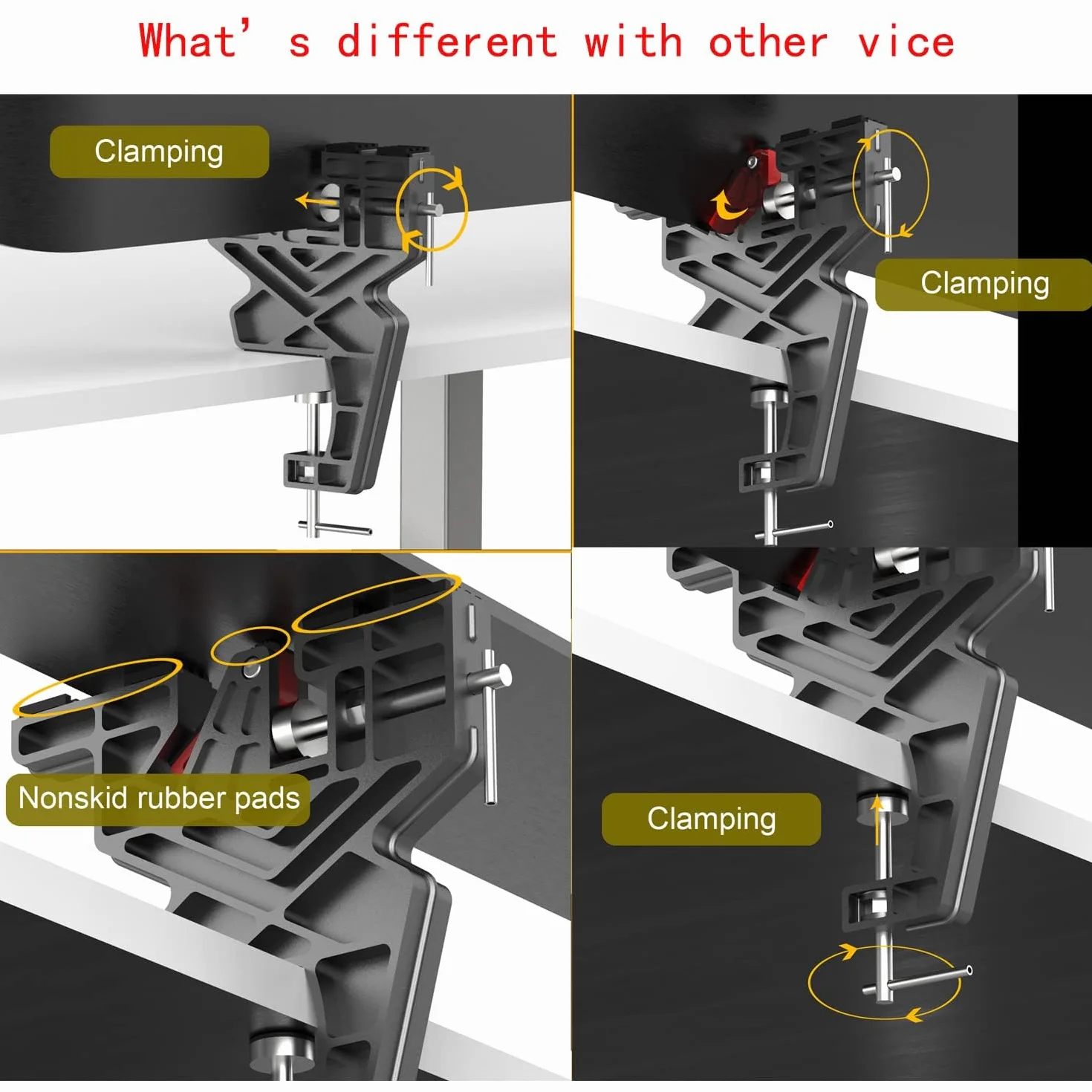 Tornillo de banco ajustable para esquí y snowboard, mangos antideslizantes, posición horizontal y vertical