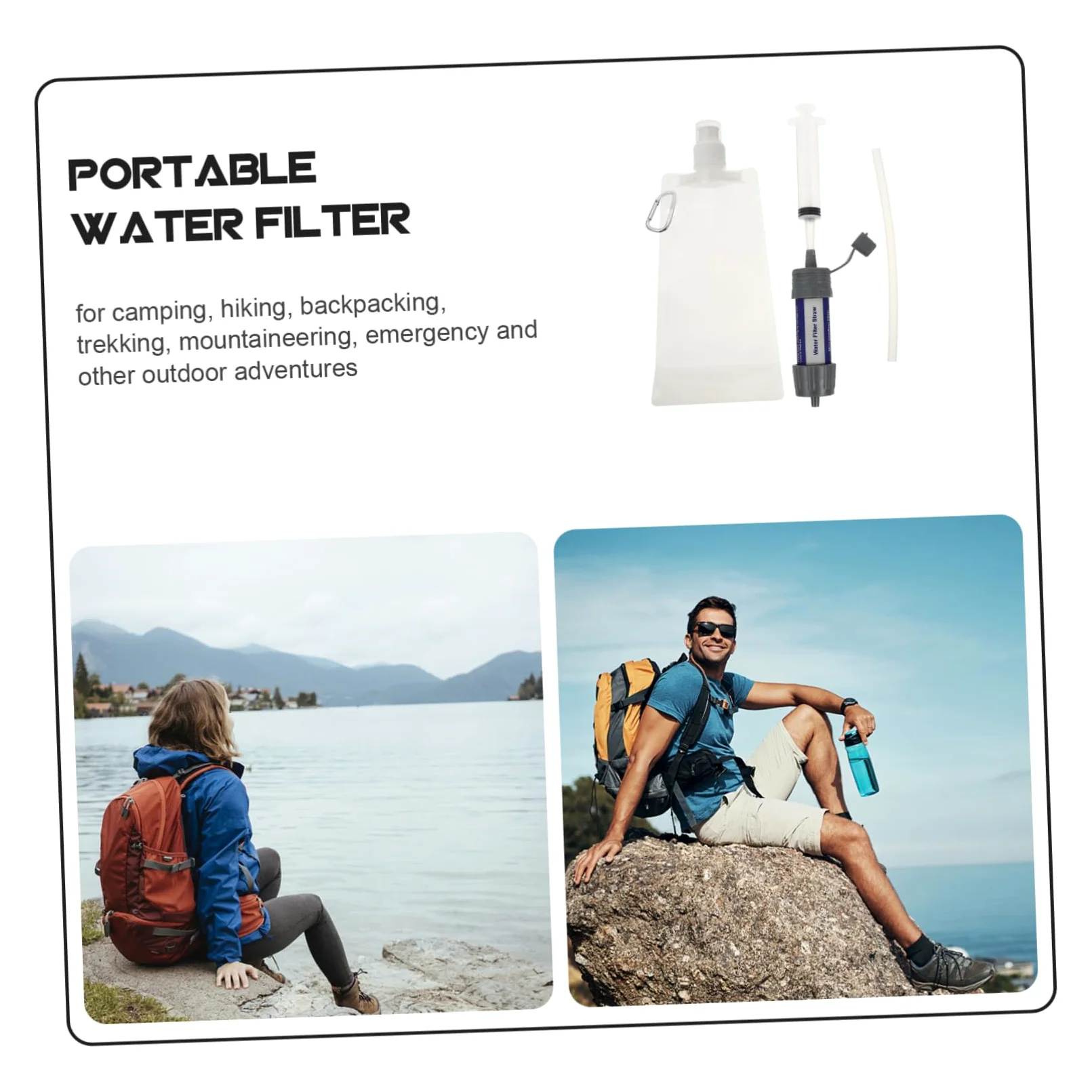 SUPVOX purificador Directo de Agua Potable contenedor de Agua Dispositivo de purificación de Agua dispensador Limpiador de Agua Conveniente Filtro de Agua de Abdominales Grey