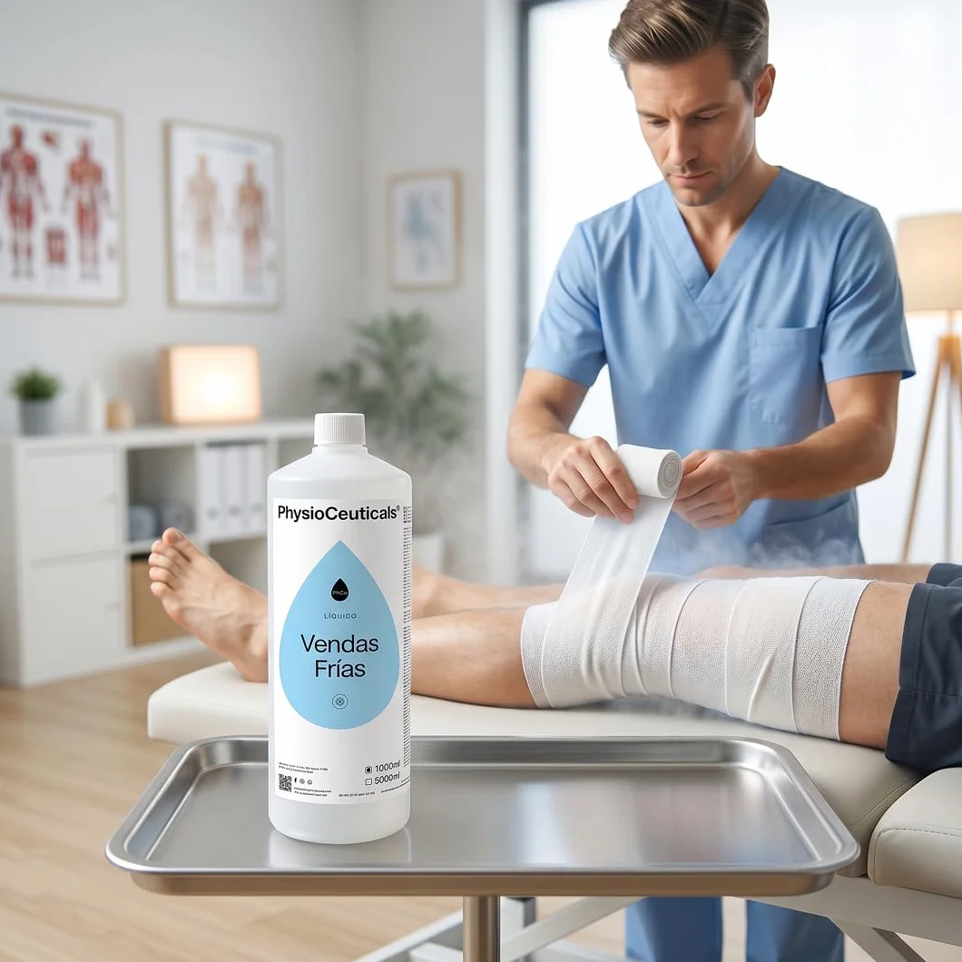 PHYSIOCEUTICALS Líquido Vendas Frías Profesional 1000ml Efecto Crioterapia Fucus Mentol Alcanfor