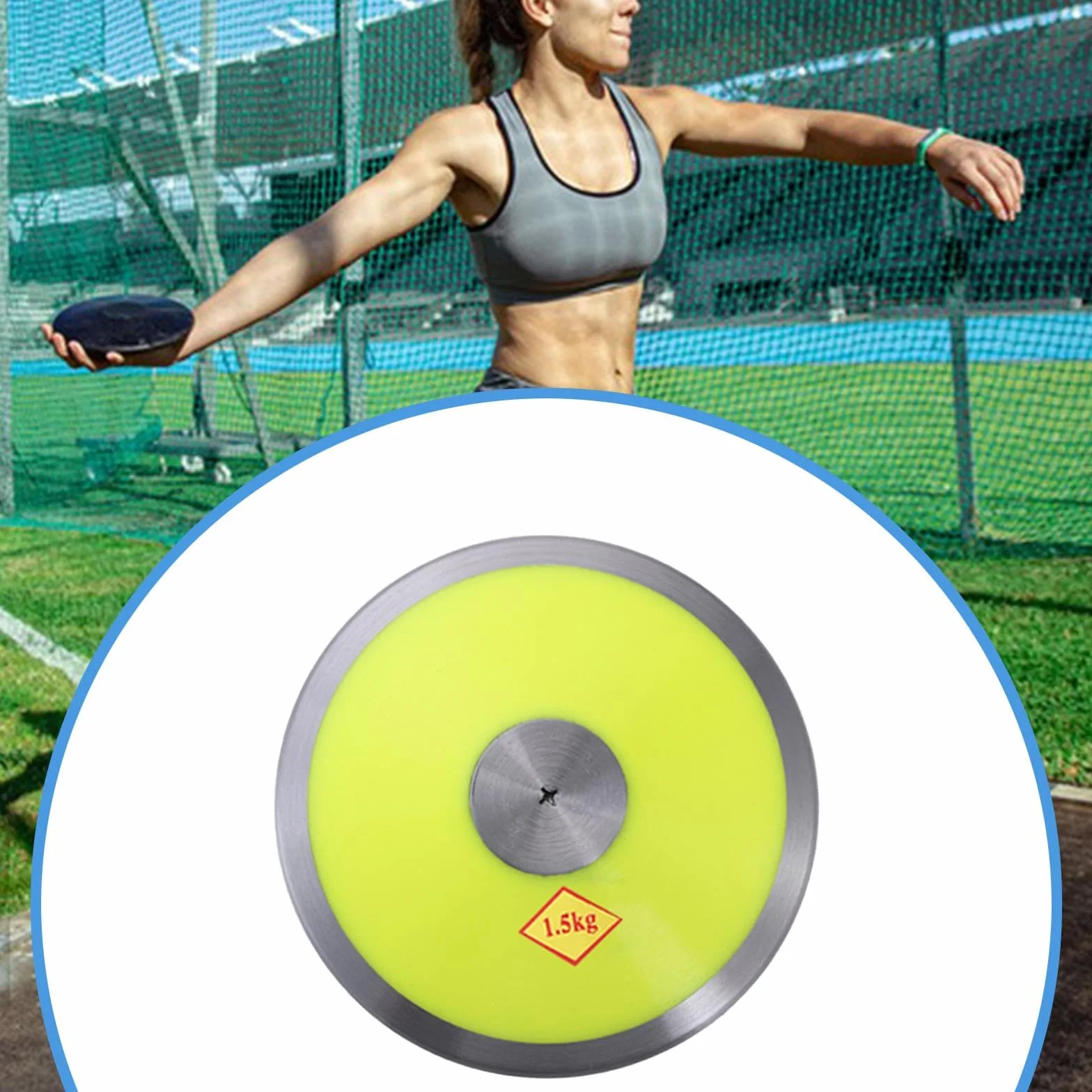 Disco de Nailon 1,5 kg Centro de Acero Entrenamiento Atletismo