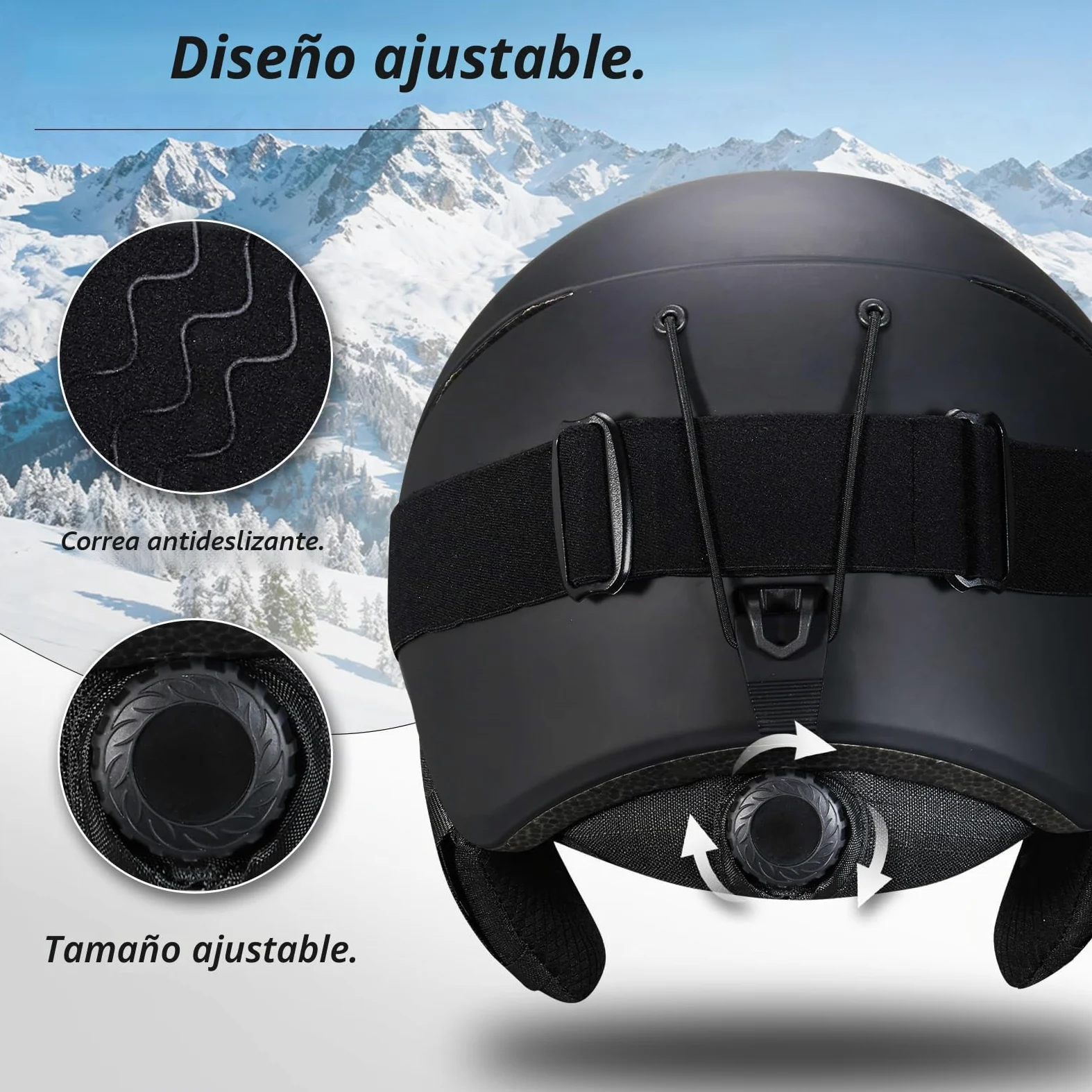 VCOROS Casco de Esquí Kit con Gafas de Esquí Capucha DXH816 para Esquí | Casco de Snowboard mit Orejeras Extraíbles para Hombre Mujer Talla Ajustable Transpirable UV Sistema de Ventilac