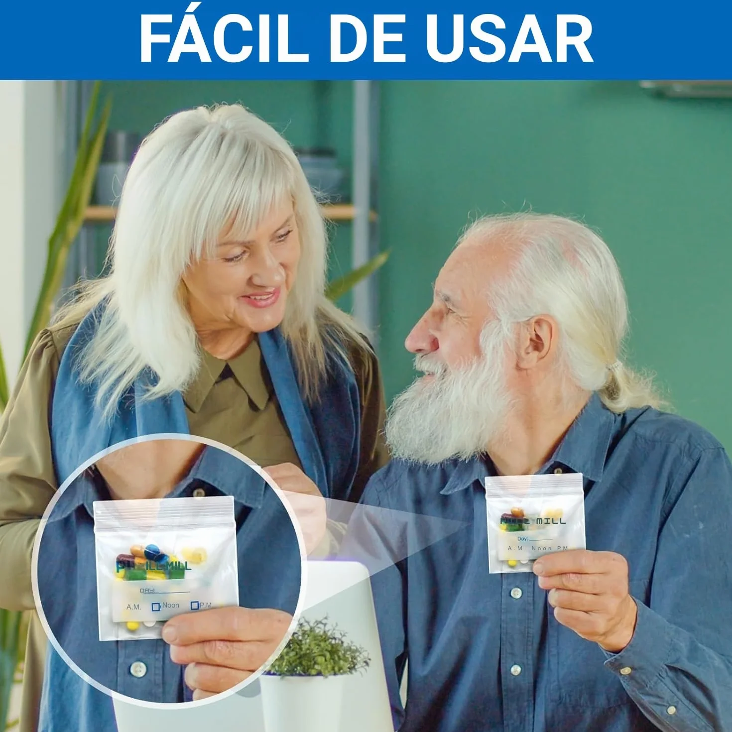 Bolsas para píldoras 3" x 2" 3 Mil Organizador de Medicinas Diarias Paquete de 100