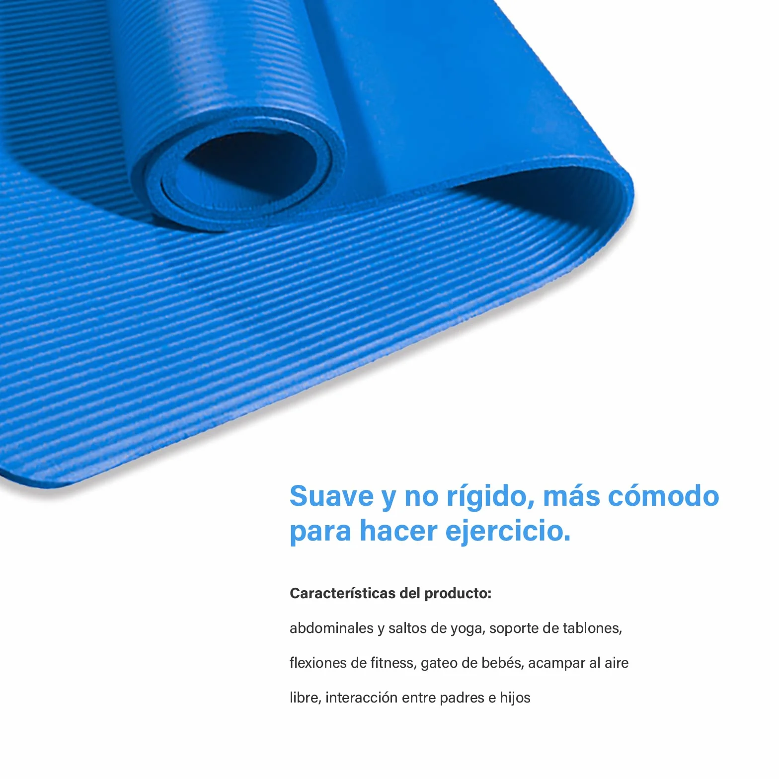 Esterilla Yoga Pilates Fitness NBR Antideslizante Gruesa 8mm