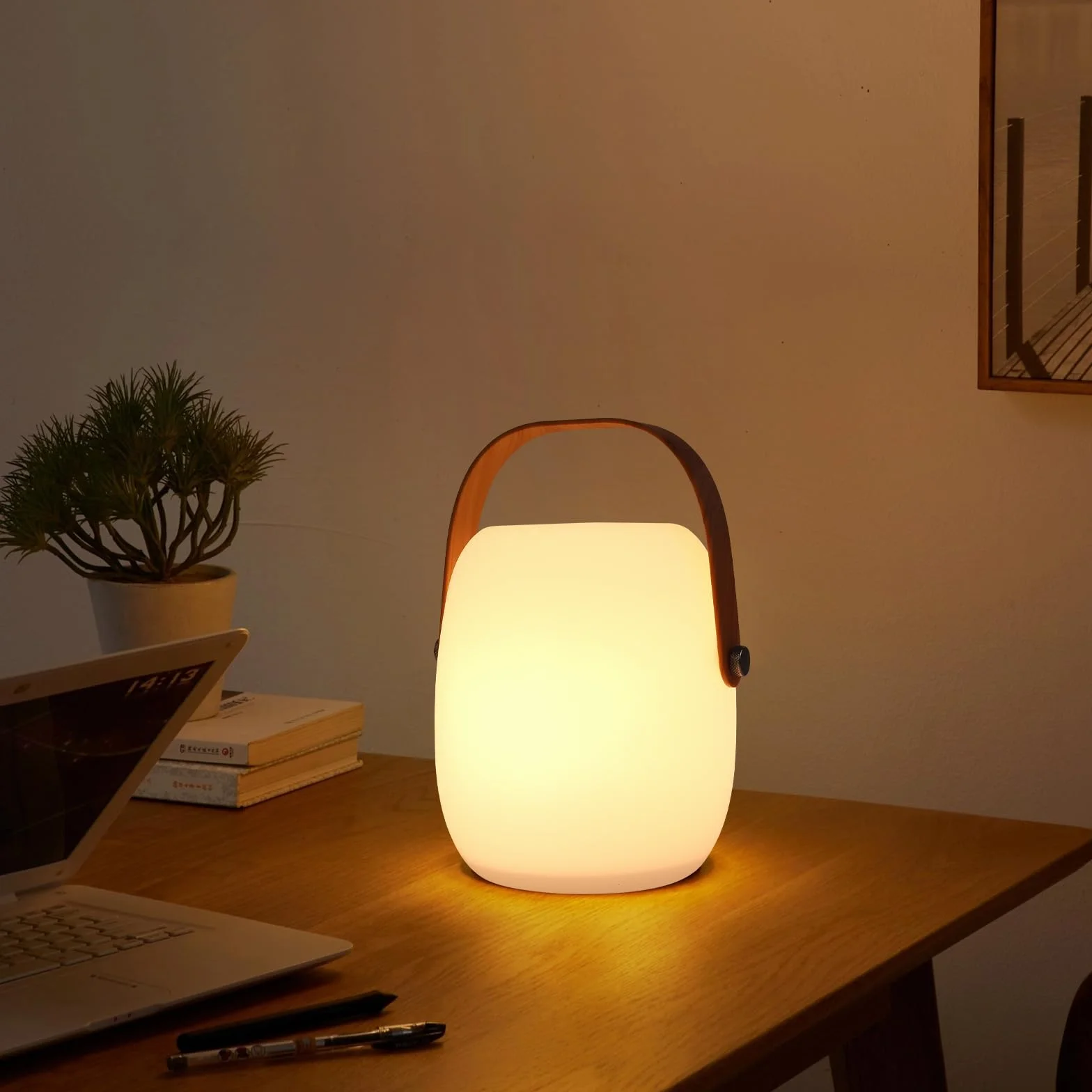 ZWOOS Lampara de Mesa Recargable LED RGB Inalambrica IP54 con Control Remoto