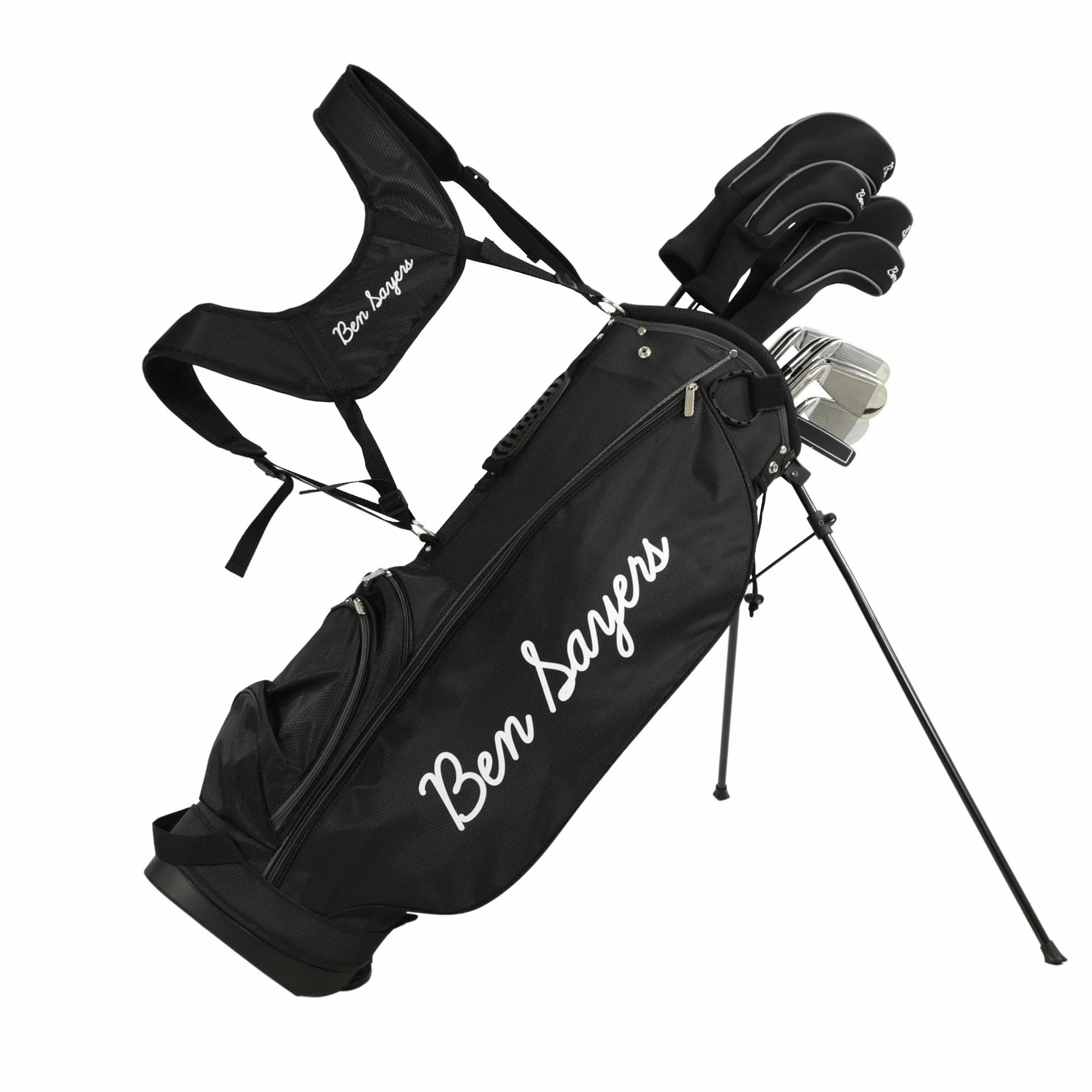 Ben Sayers M8 - Juego completo de golf de 13 piezas para hombre, 12 palos de grafito/acero con bolsa de soporte, conductor, maderas, híbridos, hierros, cuñas y putter