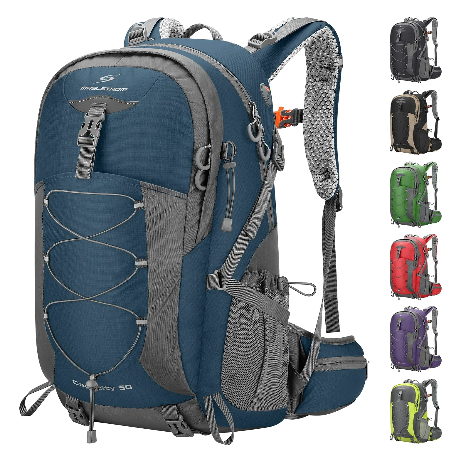 Maelstrom Hiking Backpack, Camping Backpack, 40L/50L Waterproof Hiking Daypack with Rain Cover, Lightweight Travel Backpack