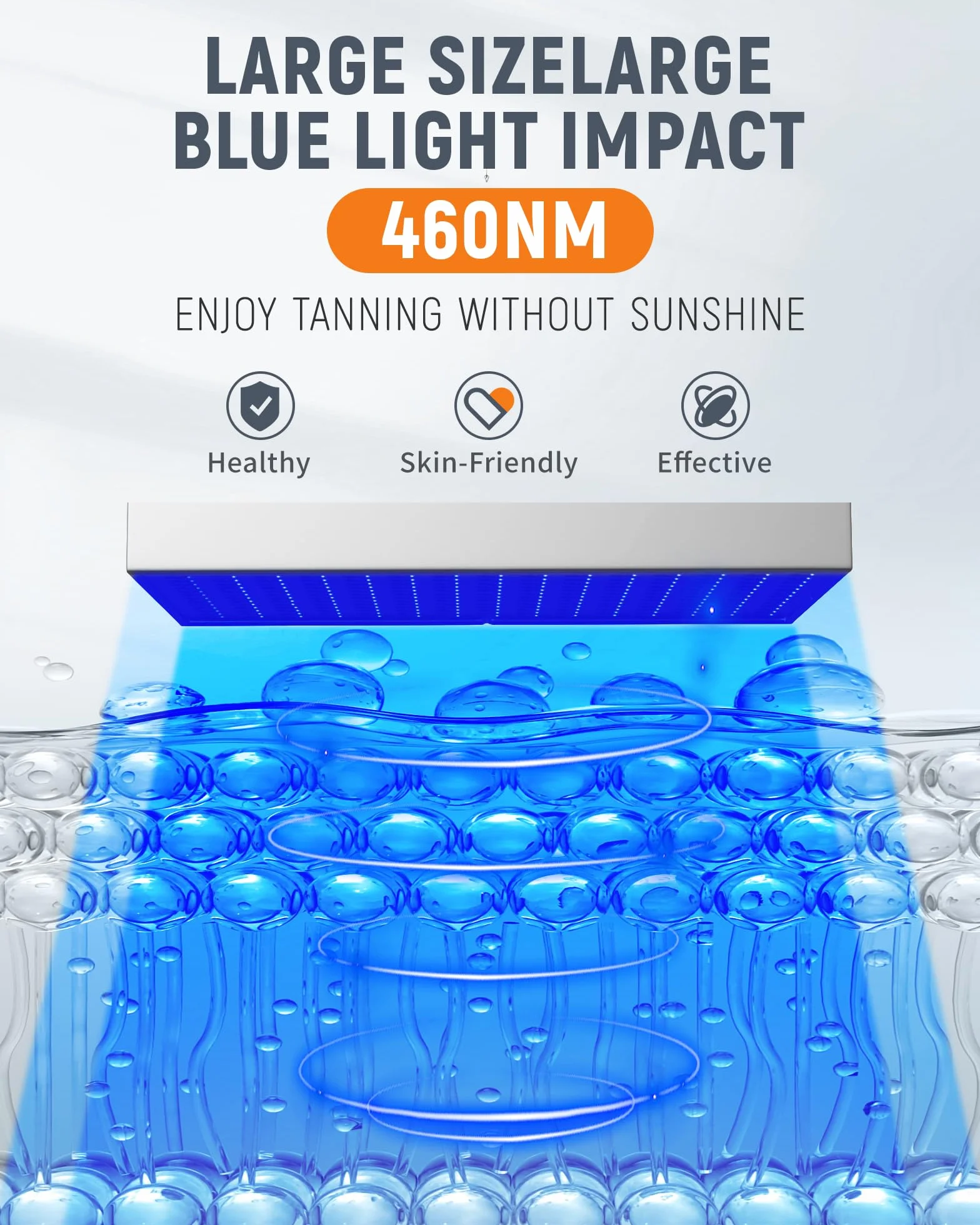 Solarium portátil 48 W con 225 LED para cara y cuerpo, soporte ajustable plegable y gancho para colgar