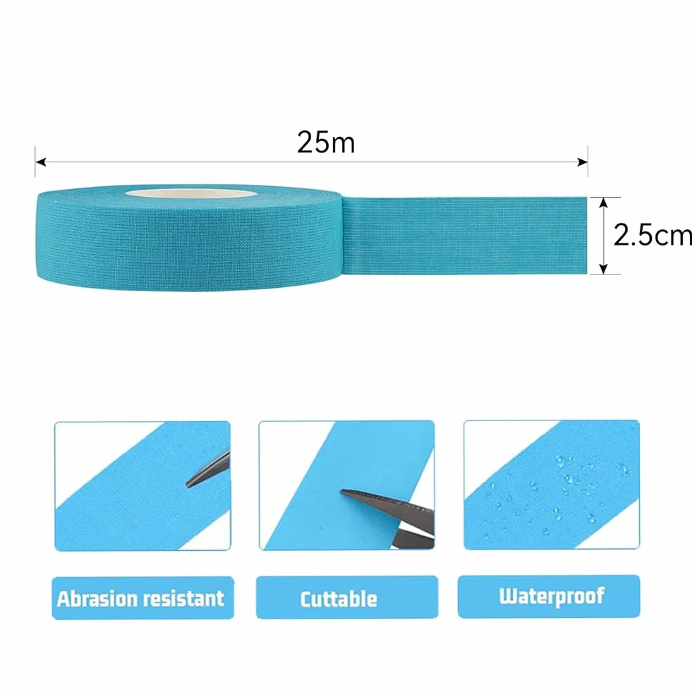 Cinta de Hockey,Cinta Adhesiva Hockey,Cinta Adhesiva para Raquetas,Antideslizante Cinta de Hockey,Cintas de Hockey,para Golf, Tenis,Hockey sobre Hierba,Bádminton,Azul Cielo,2.5cm*25m