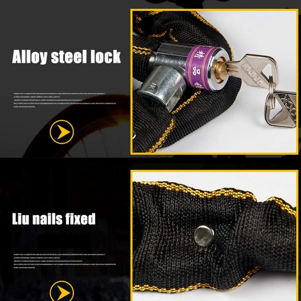 Candado de Cadena de Alta Seguridad con 2 Llaves para Bicicletas, Motocicletas y más: Ideal para generadores, portones, patinetas, cochecitos y Scooters