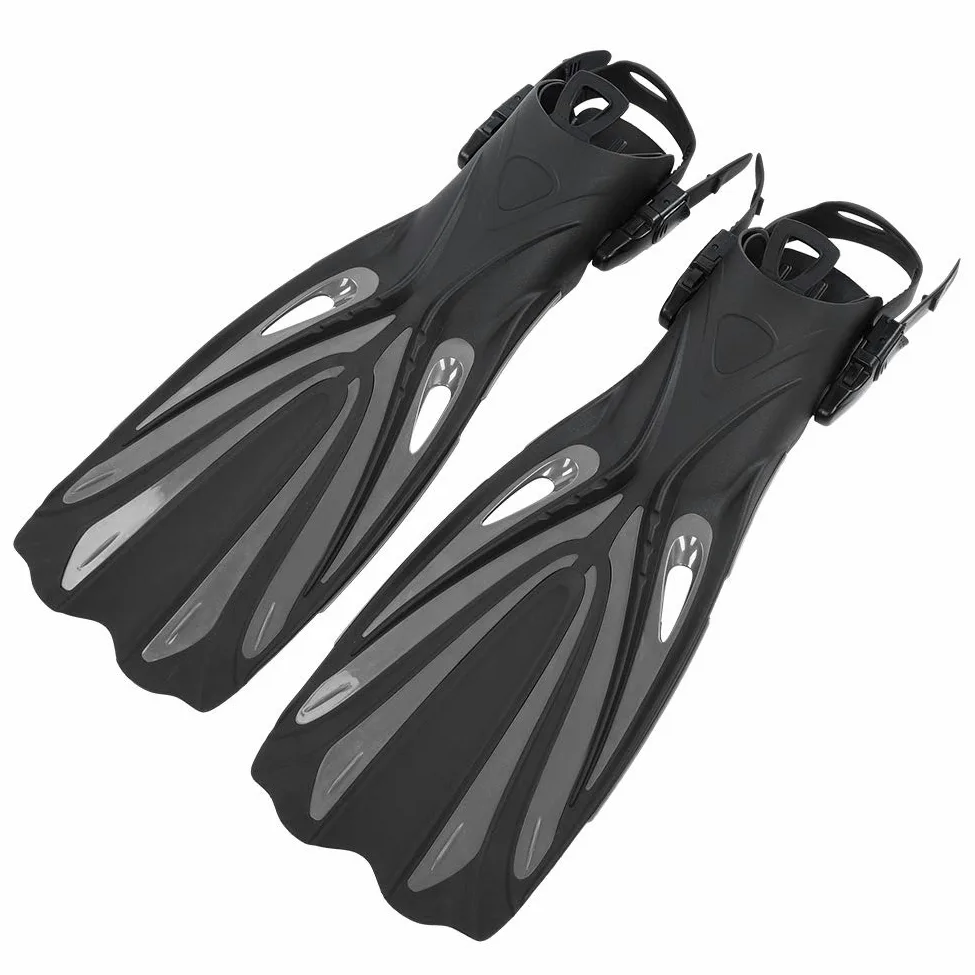 RiToEasysports Aletas de Natación Aletas Suaves Ajustables para Buceo y Snorkel, Material Ligero PP+TPR, Tamaño S/M, Rojo