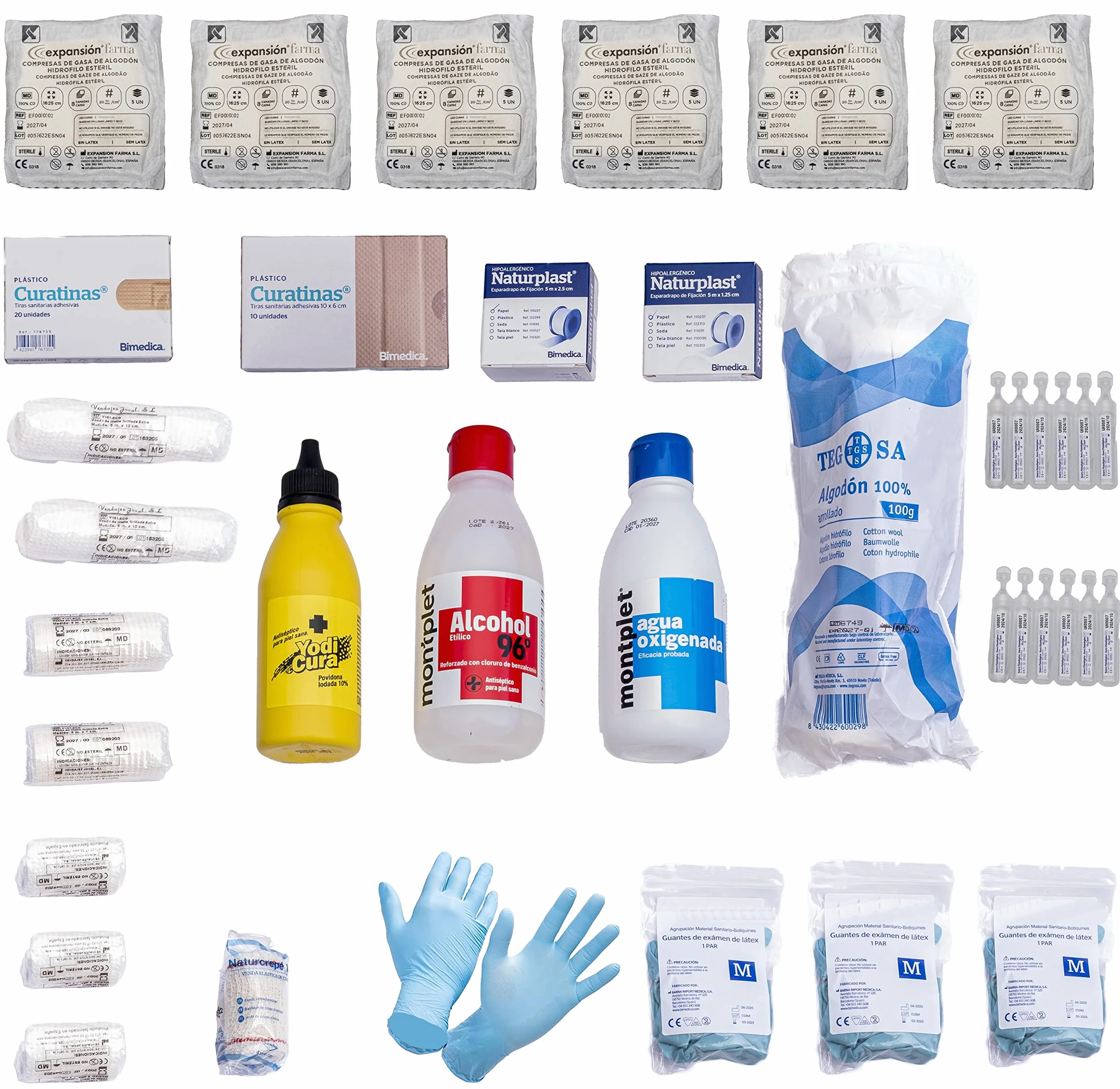 Ferretelix® Kit Reposicion Armario Maletin Botiquin Primeros Auxilios Homologados CE Fabricado en España