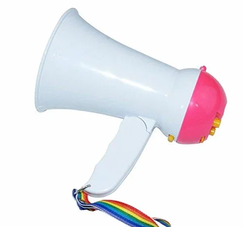Megáfono Altavoz Profesional portátil con Ajuste de Volumen Sirena y Mango Plegable