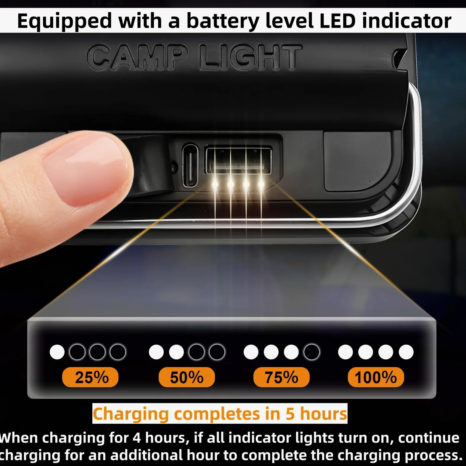 DOTWISE Linterna de camping recargable, 50000 mAh, máximo 850 lm, 6 modos de atenuación continua y 3 opciones de montaje, IP54 impermeable, luces de camping para cortes de energía, senderismo