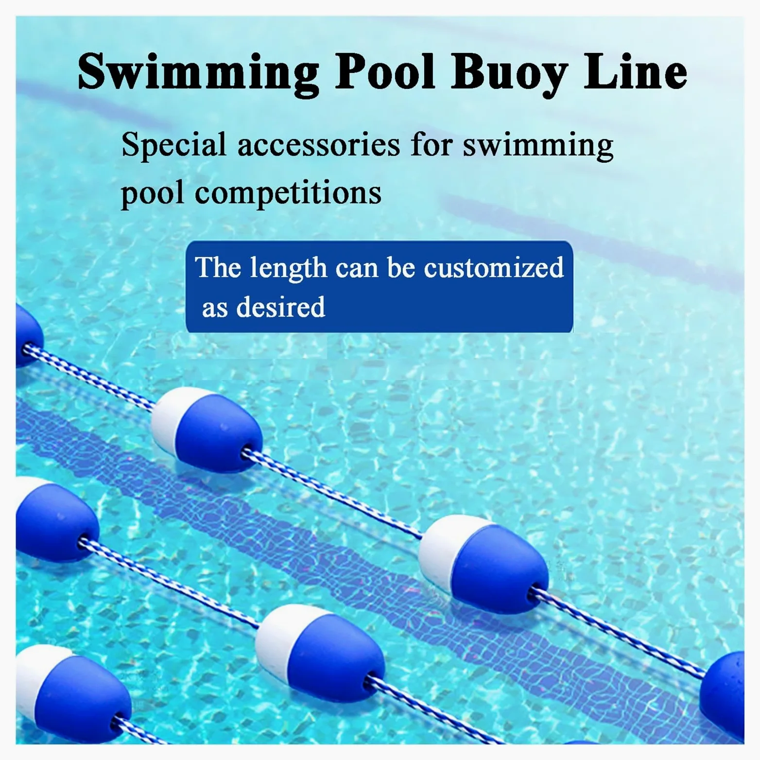 Gancho De Seguridad Para Piscina, Cuerda De Seguridad Para Piscina, Línea De Seguridad Para Piscina De Alta Flotabilidad, Cuerda De Seguridad Para Piscina Trenzada De Nailon,,Blue White,19.9m Long/65