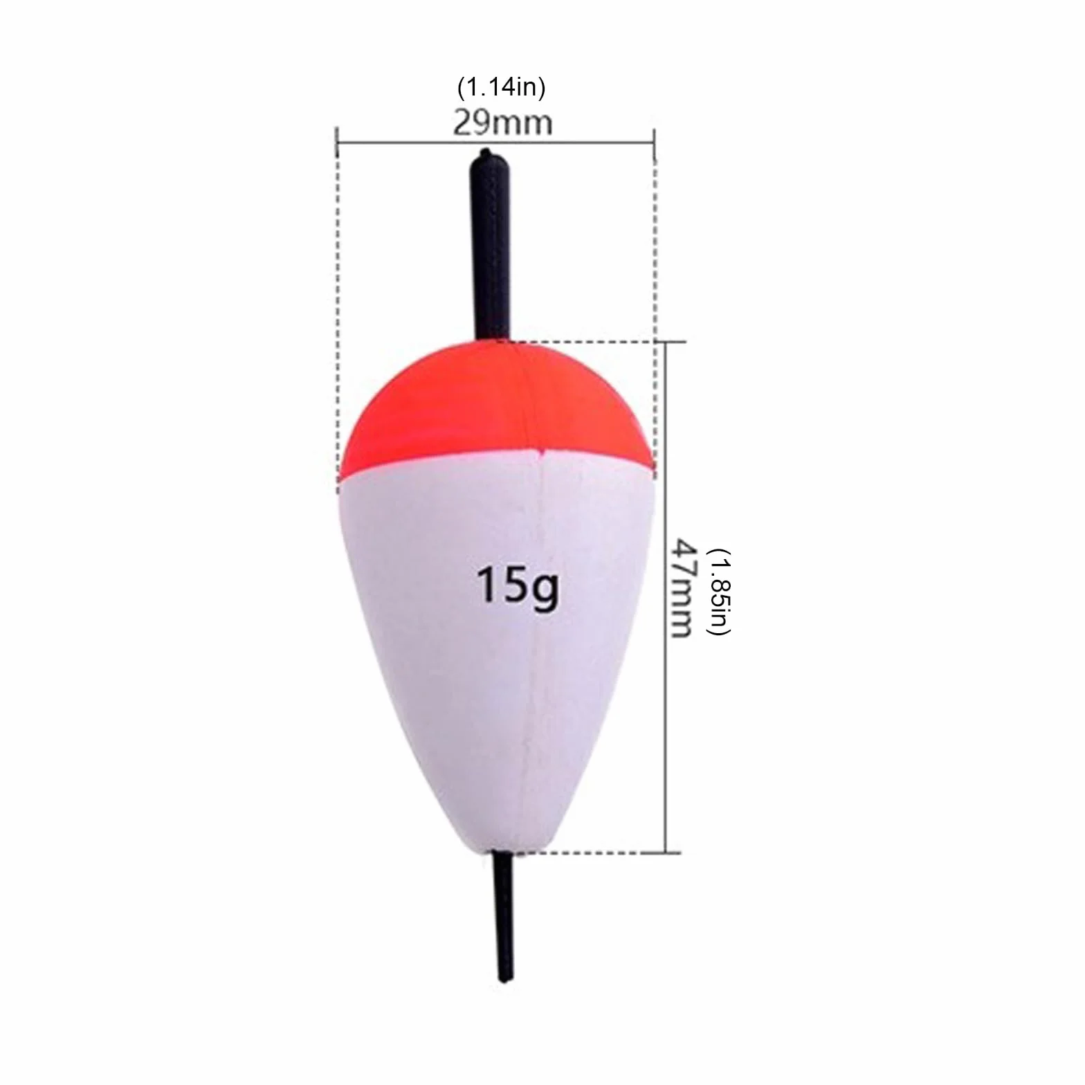MURYE 10 boyas de espuma dura de alta dureza, flotantes, rojo y blanco, para aparejos de pesca duros