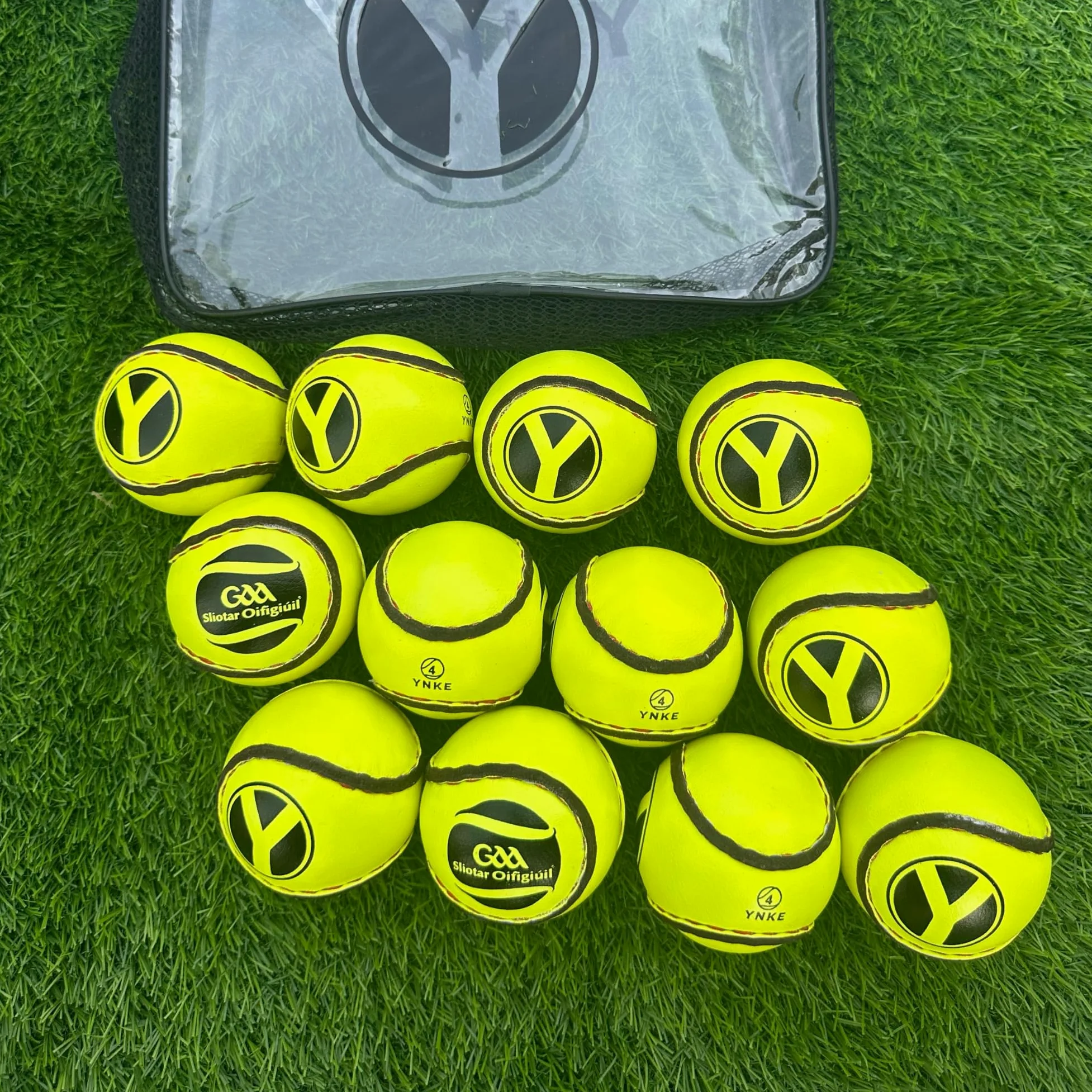 YNKE Hurling Balls Sliotars GAA - Bolas tamaño oficial 4 con logotipo CLG (12 unidades)