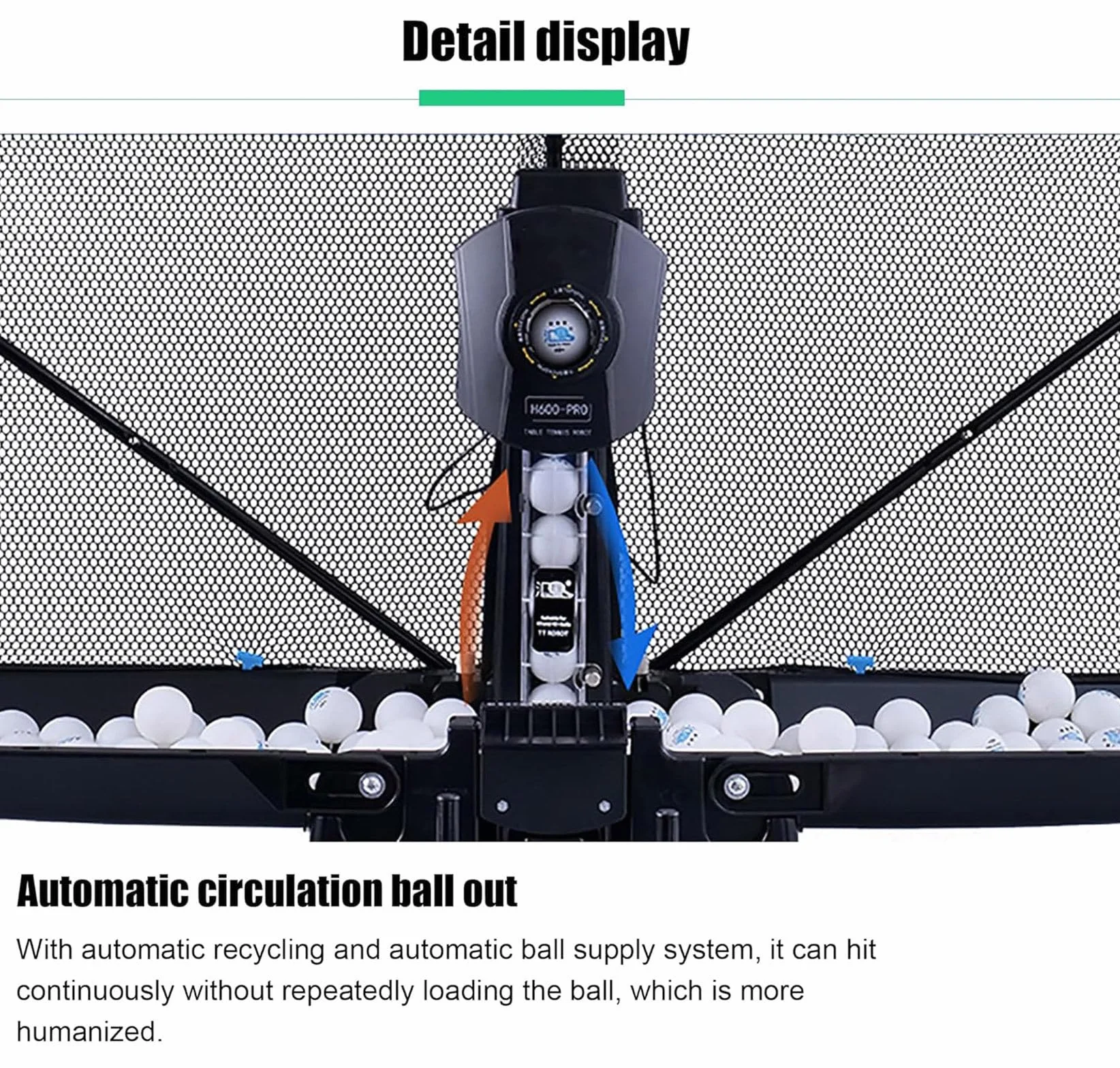 Robot de Tenis de Mesa Con Red y Control Remoto - Máquina Automática de Pelotas de Ping Pong - Ajuste del Ángulo de Servicio de 7 Engranajes