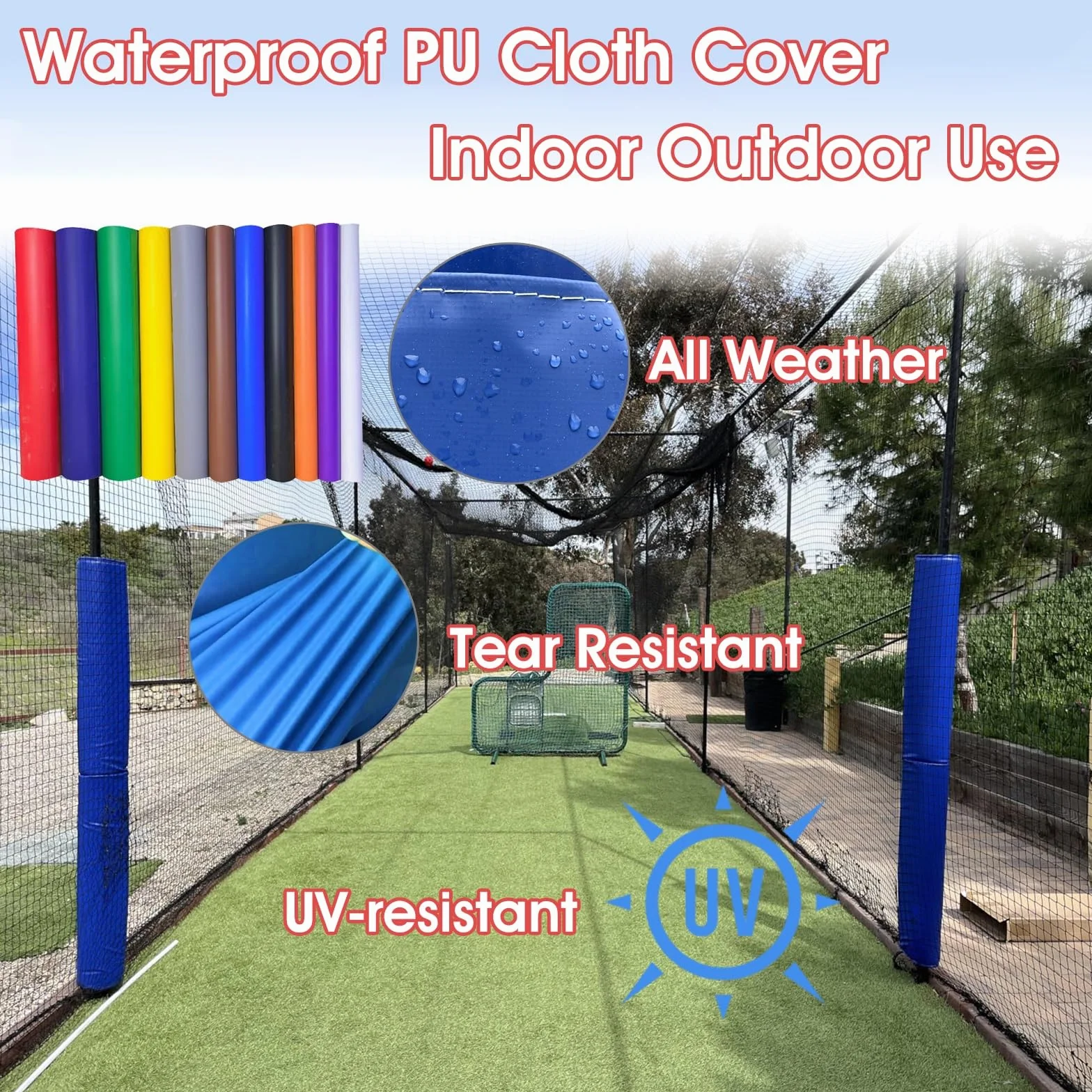 Cubierta de protección resistente al agua para equipos deportivos al aire libre, resistente a los rayos UV para aro de baloncesto acolchado