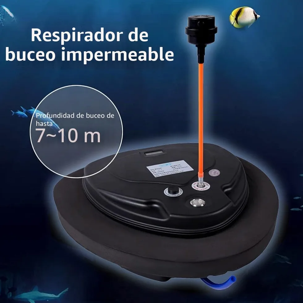 Juego de sistema de buceo recargable de 5,5 horas, compresor de aire impermeable con manguera de 35 pies y regulador de respiración de buceo, equipo de buceo para pesca de buceo recreativa