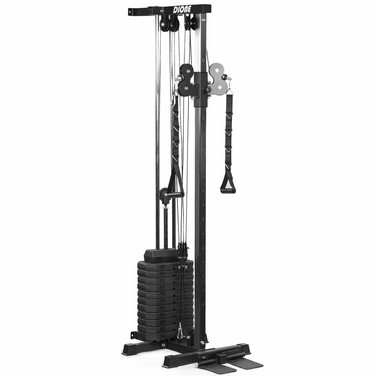 DIONE CW60 – Single Pulley – Cable Crossover – con Pesas de 60 kg – Espandibile Fino a 90 kg – Montaje en Pared – Torre de tracción de Cable – Torre de tracción de polea