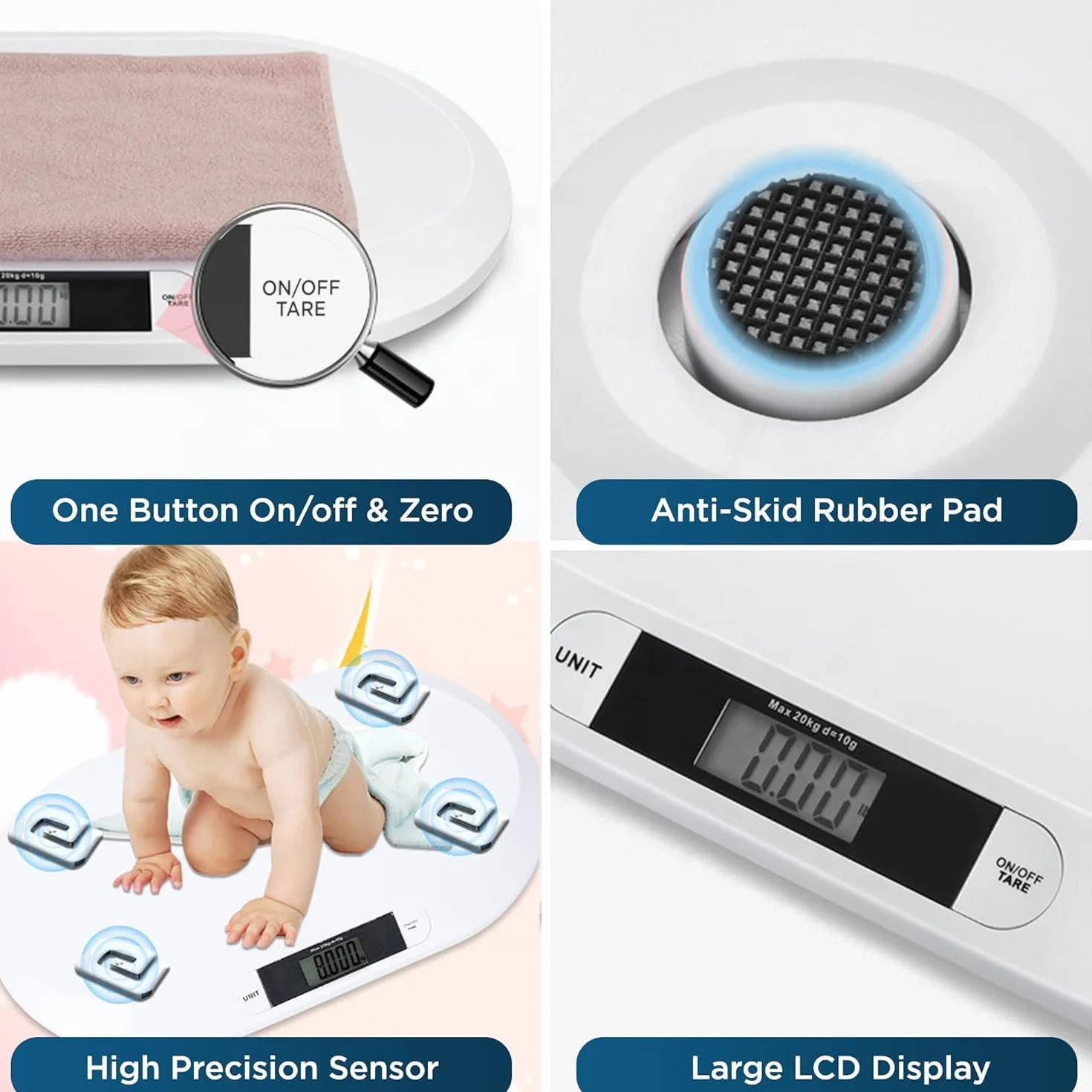 Báscula digital para bebés hasta 20 kg