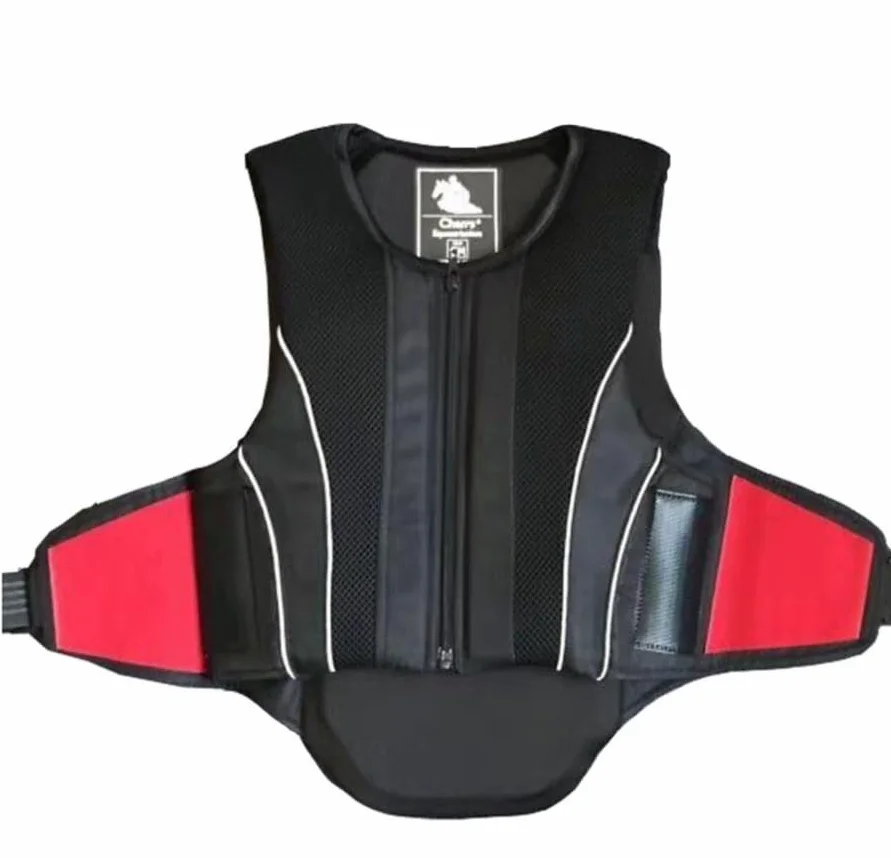 Protector Corporal Equitación, Chaleco de equitación con Cremallera y Protector Acolchado de Seguridad for el Cuerpo, Color Negro, Varios tamaños(XL)