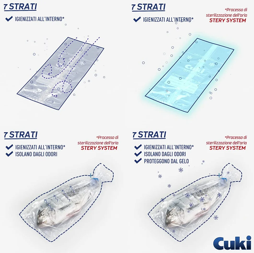 Cuki Gelopiù Bolsas de congelador 7 capas 23x32 cm 2,5 L 20 unidades