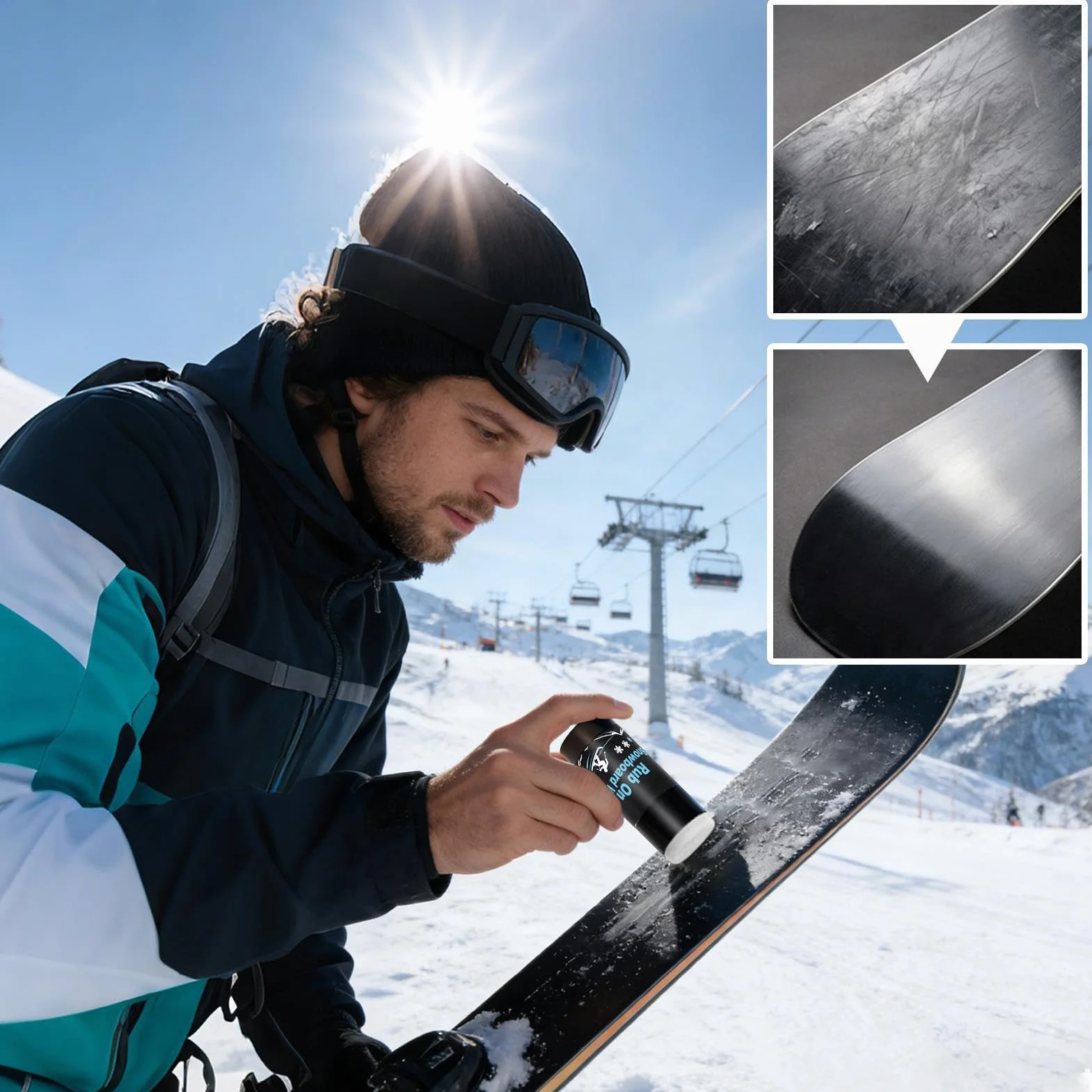 Genérico Ski Wax - Quick Speed Bar For Snow Performance | Solid Wax Formula with Smooth Rub On Action, Portable Waxing Accessory For Snowboard Skiing Cross Country Indoor Outdoor Use