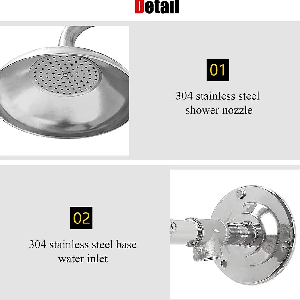 Sistema de ducha de emergencia con rociador, ducha de pared de acero inoxidable,ducha de emergencia con rociador, ducha de pared de acero inoxidable, fácil de usar, equipo de limpieza seguro